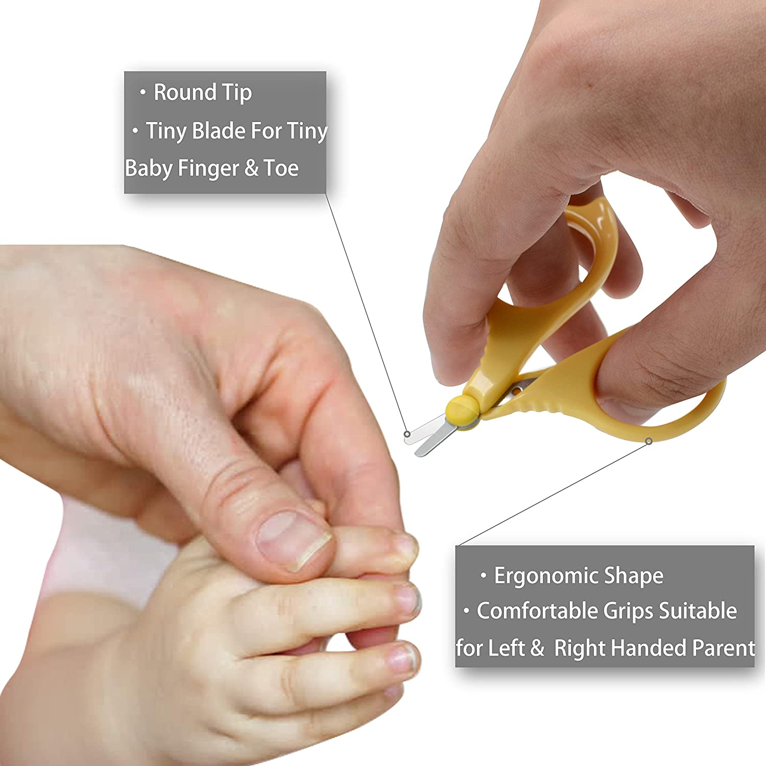 PAFASON Baby round Tip Safety Manicure Nail Scissors and Baby Glass Nail File Set, Stainless Steel, Czech Float Glass, Ideal for Infant, Newborns, Babies Toddlers image number 1