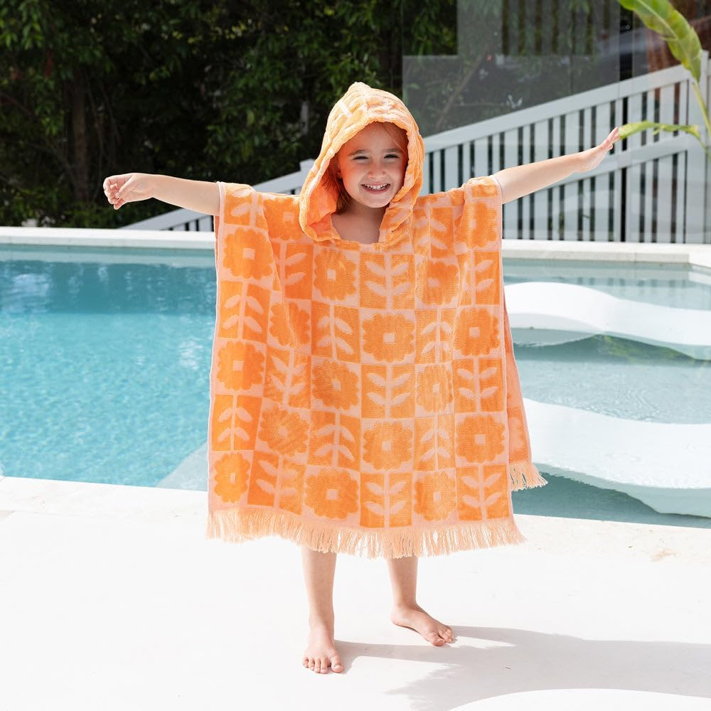 Bambury Hilo Kids Poncho Bloom - Peach
