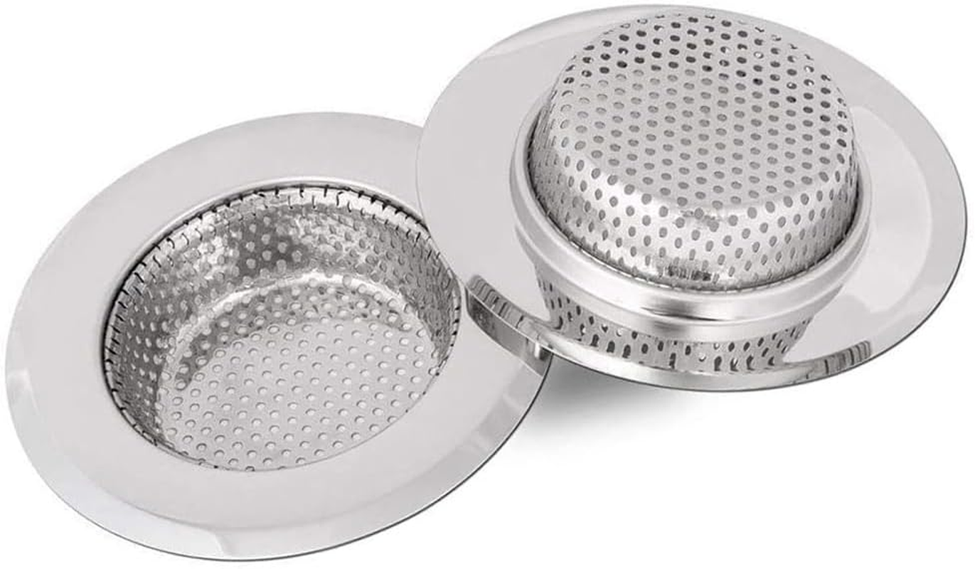 2Pcs Stainless Steel Sink Filter, Mesh Kitchen Sink Strainer Plug, Drain Protector Prevent Clogging, Outer Diameter 113Mm/90Mm/70Mm image number 1
