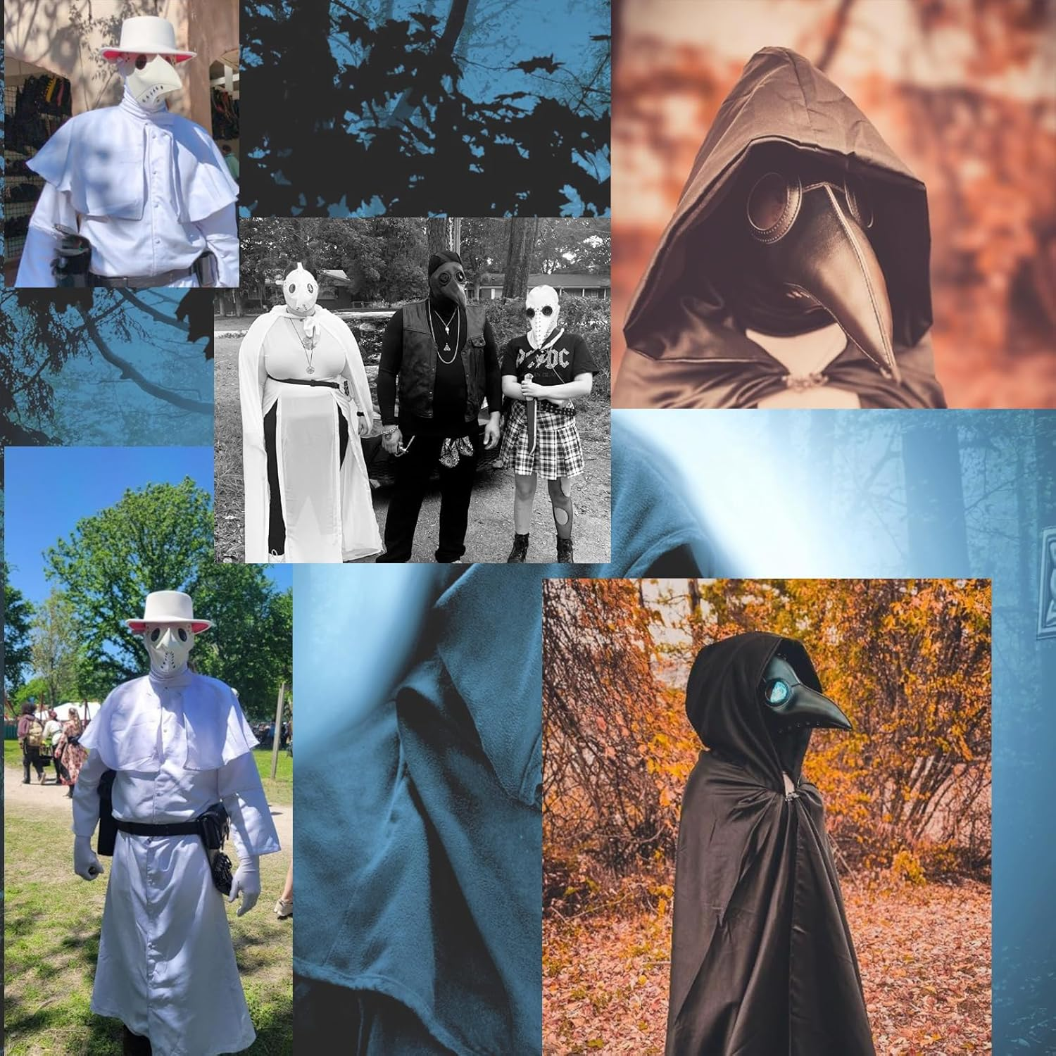 Raxwalker Plague Doctor Bird Mask Long Nose Beak Cosplay Steampunk Halloween Costume Props image number 3