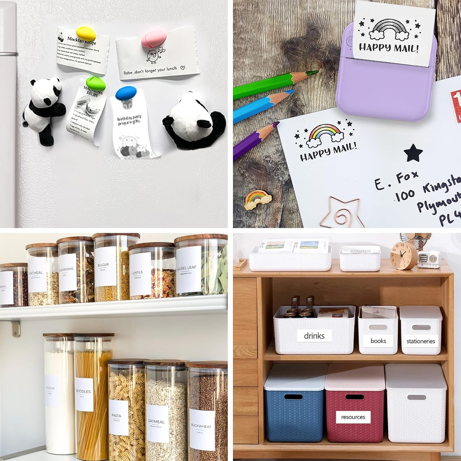 Mini Sticker Printer - Mini Pocket Printer for Iphone Thermal Printer with 10 Rolls Thermal Paper for Journal, Memo, Photo, Purple image number 2