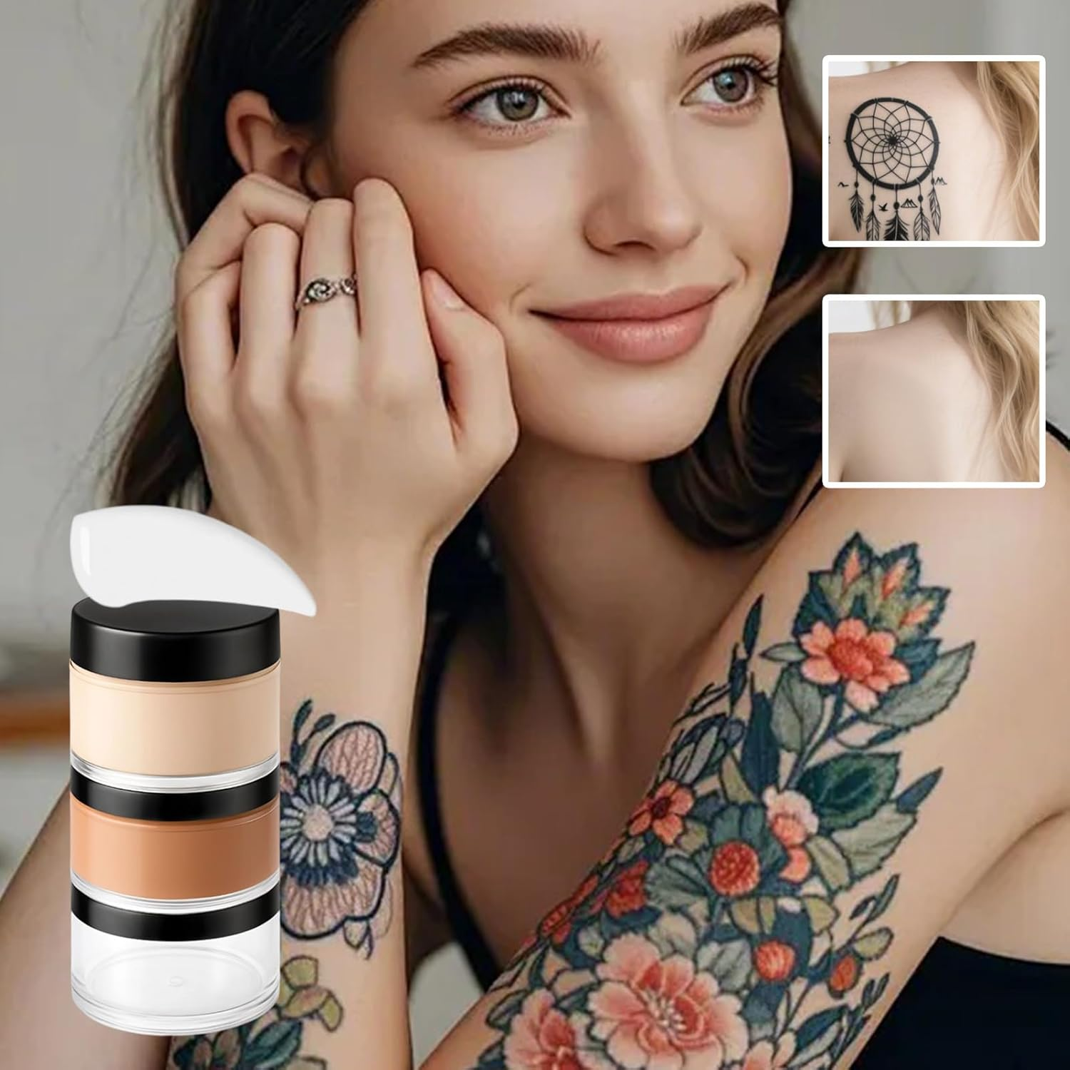 Meindin Scar Cover Foundation | Waterproof Leg Makeup Cream | Makeup Sweat Proof Foundation for Event Holiday Daily Prank Classroom Cosplay Party Halloween Offices Entertainment image number 3