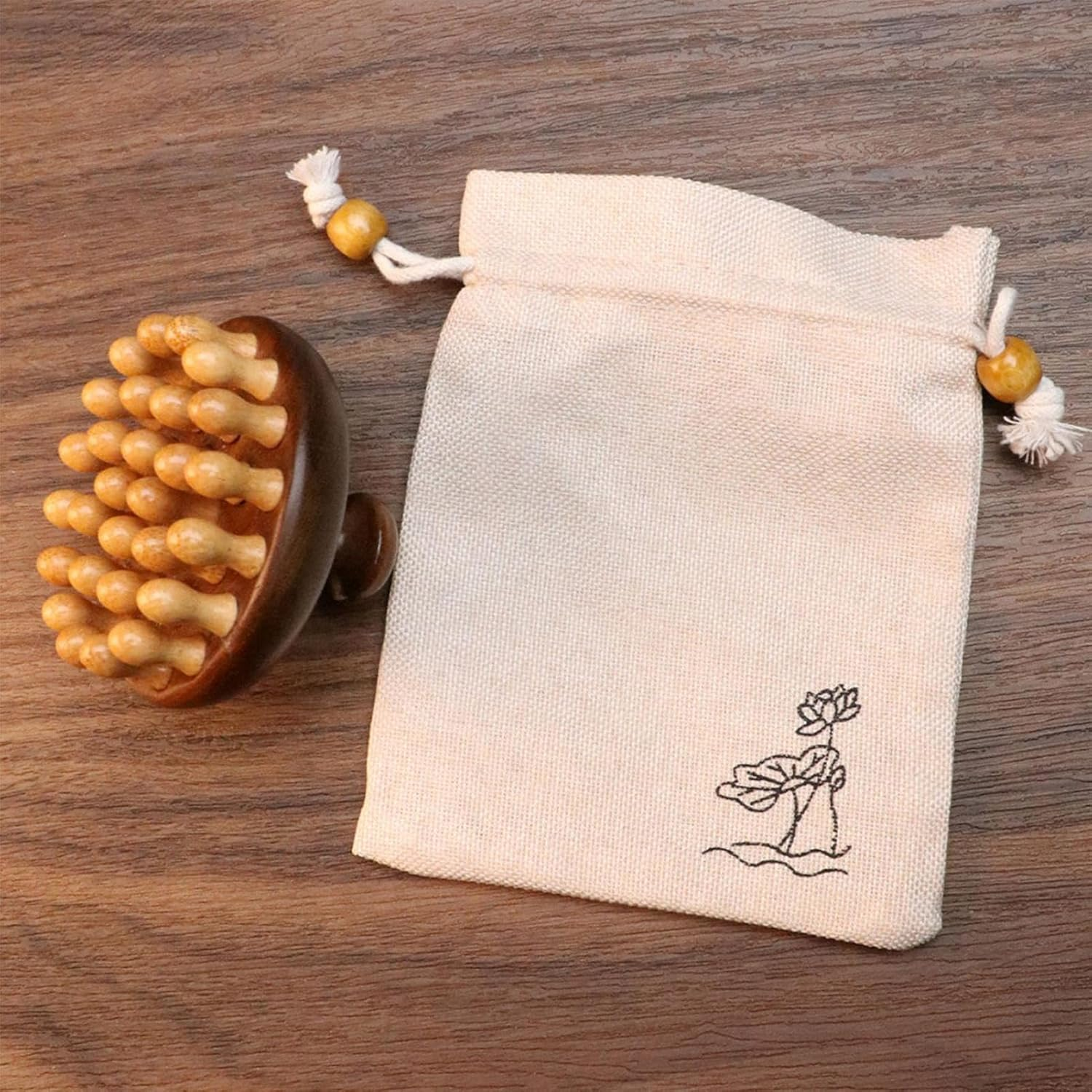 Wooden Scalp Massager, Sandalwood Comb, Head Scalp Comb, Meridian Massage Comb, Portable Scalp Massager, Multifunctional Hair Brush, Scalp Massage Brush, Natural Hair Comb, Wooden Hair Comb - Coarse Teeth image number 2