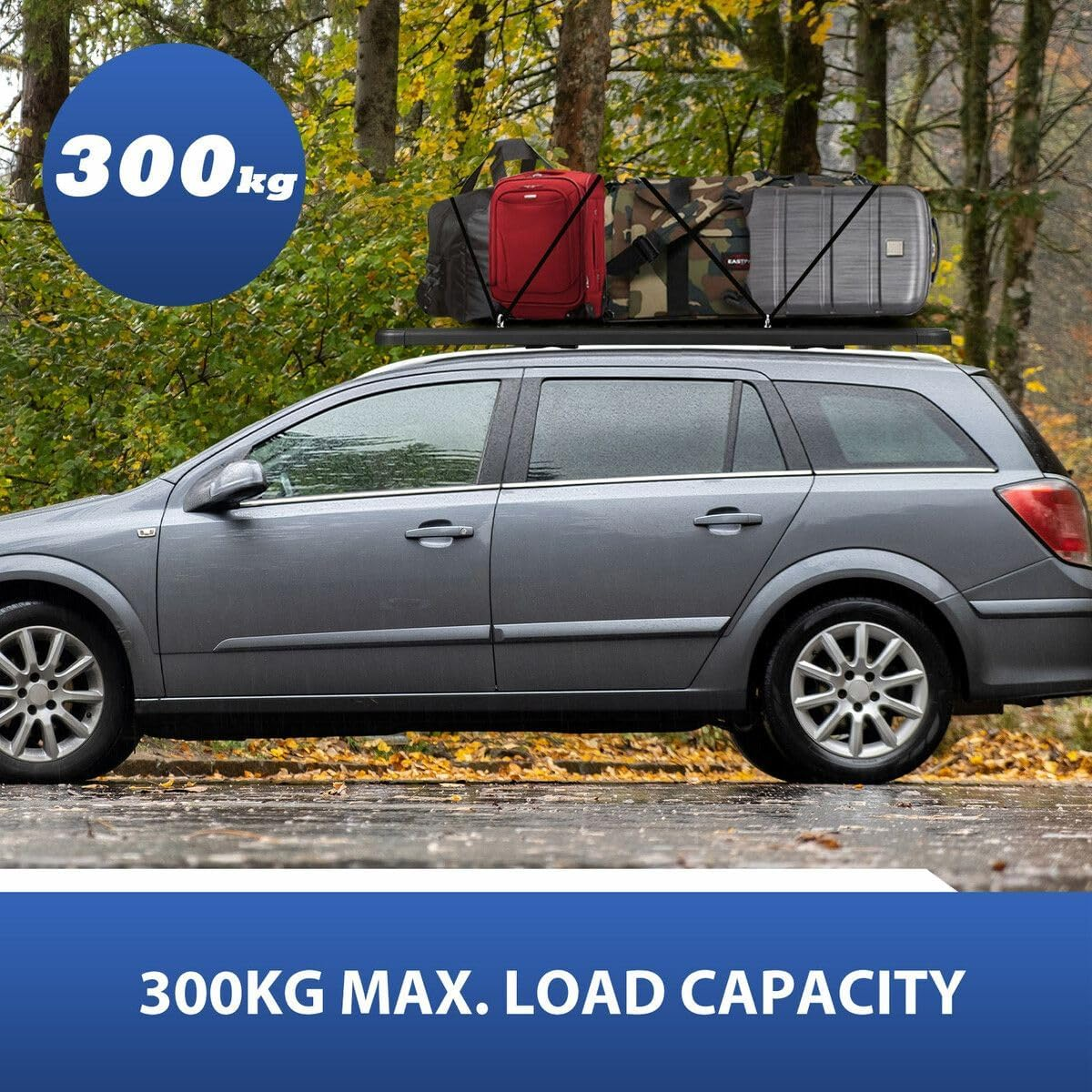 AUSWAY Universal Car Roof Rack Basket Platform Rooftop Luggage Cargo Carrier Flat Storage Tray 300Kg for SUV Pick up Trucks Thick Aluminium Alloy 180X120Cm image number 4