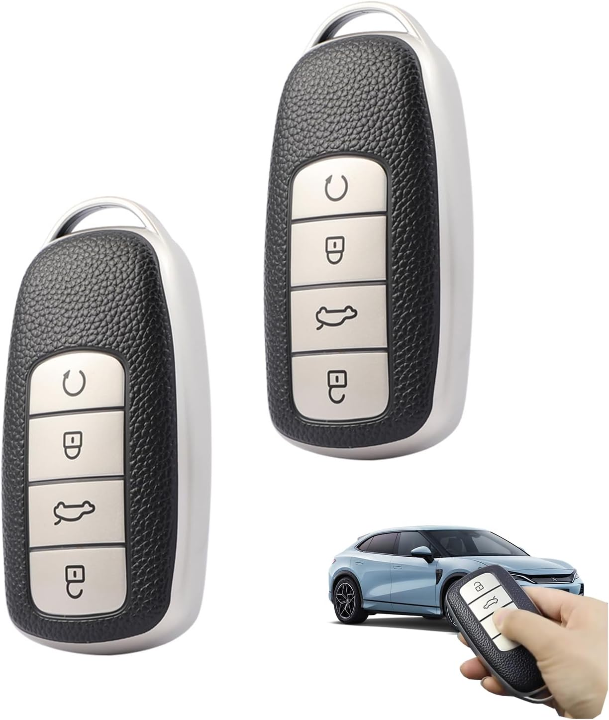 2-Pack Car Smart Key Fob Case Set, Soft TPU Remote Key Fob Cover, Compatible with Chery Omoda 5, Tiggo 8 Pro, Tiggo 8 Plus, Key Fob Protector Kit for Enhanced Protection and Style image number 2