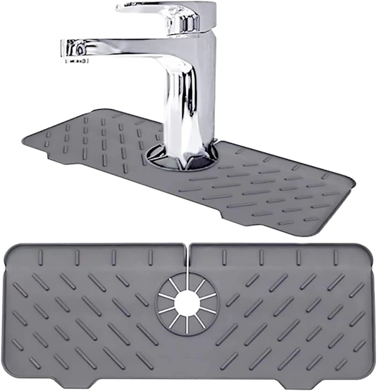 YBVABE Sink Splash Guard, Kitchen Silicone Faucet Mat Sink Water Splash Guard, Faucet Splash Catcher, Deflector under the Faucet, Sink Mat for Kitchen and Bathroom Keep Sinks Dry image number 1