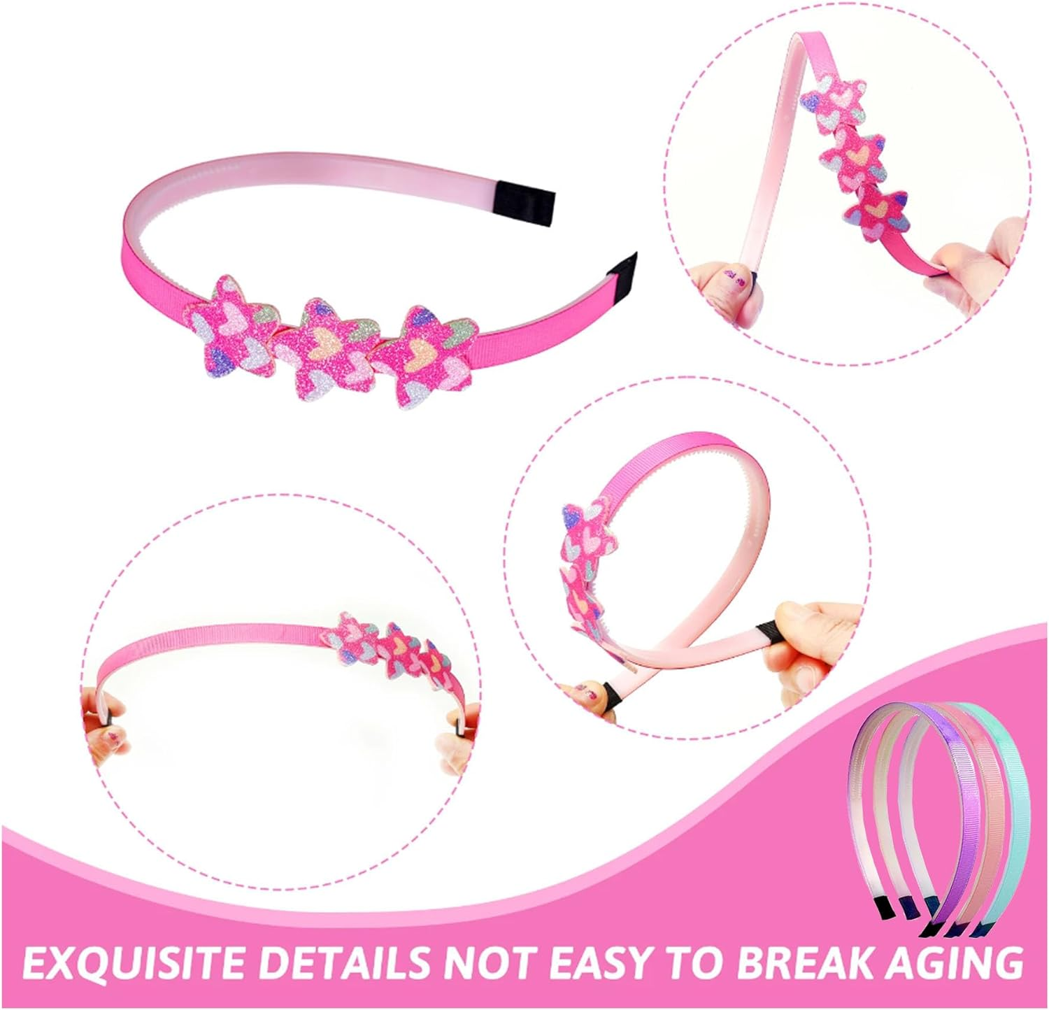 YELINTIAN Headband Making Kit for Girls, DIY Headbands for Crafts, Make Your Own Fashion Headbands for Kids, Hair Accessories for Girls 8-12 Little Children'S Art & Craft Gifts(55Pcs) image number 4