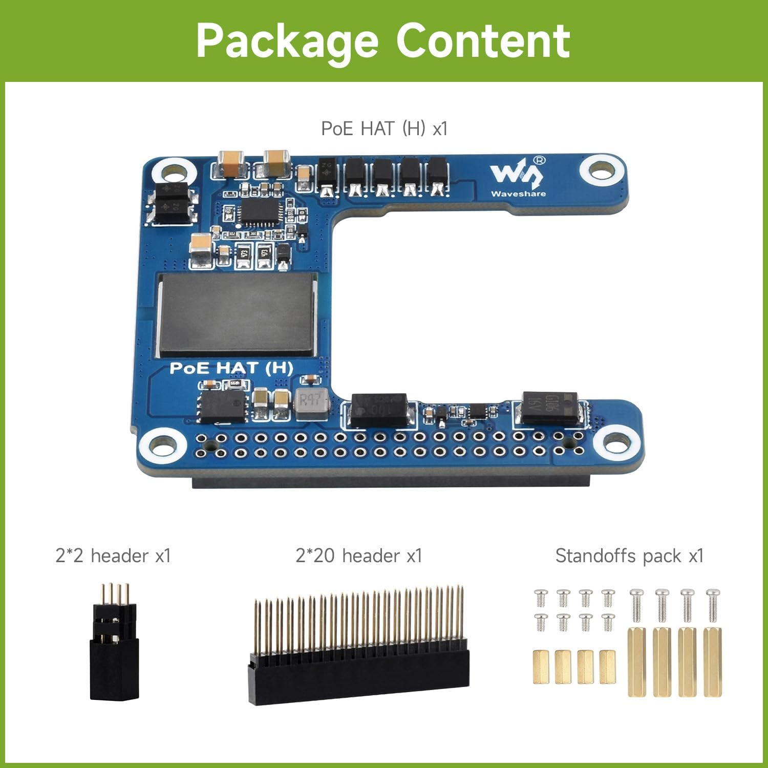 Waveshare Power over Ethernet HAT (H), Compatible with Raspberry Pi 5 / CM 5, 5V 5A Output, Stable Performance, Supports 802.3Af/At Network, Isolated Switched-Mode Power Supply, Poe HAT, Board ONLY image number 3