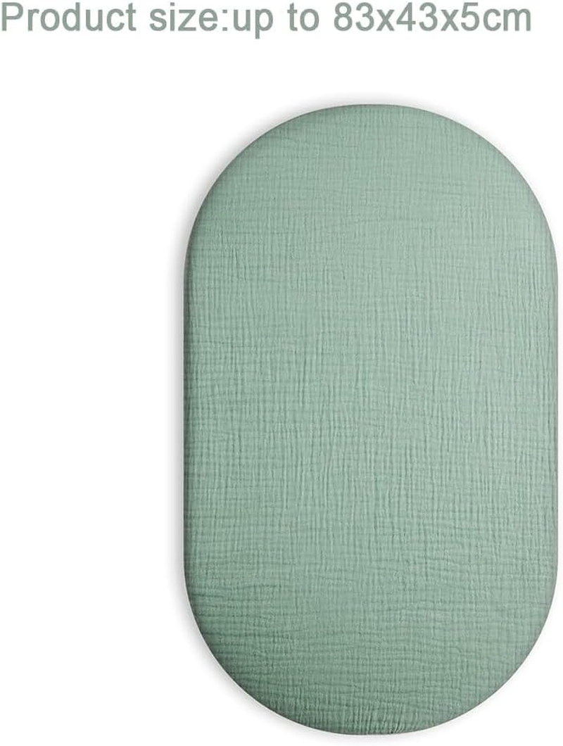 2 Pcs Bassinet Fitted Sheets, Universal Cradle Sheet Set for Rectangle, Oval, or Hourglass Bassinet Pad/Mattress, Soft Breathable Stretchy Baby Pad/Mattress Sheet Sets for Baby Boy and Girl