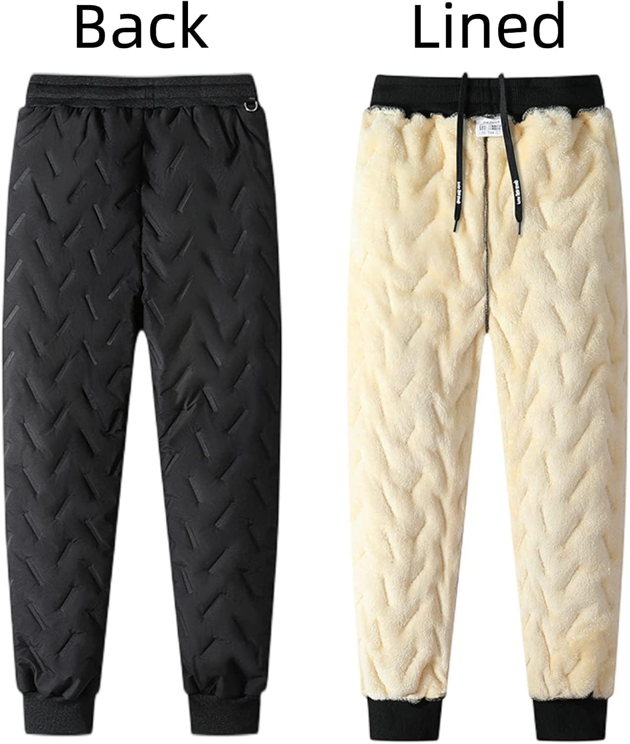 Thermal Pants Men Winter, Winter Warm Fuzzy Leggings, Winter Waterproof Thermal Pants Jogging Pants (L,Gray 1) image number 3