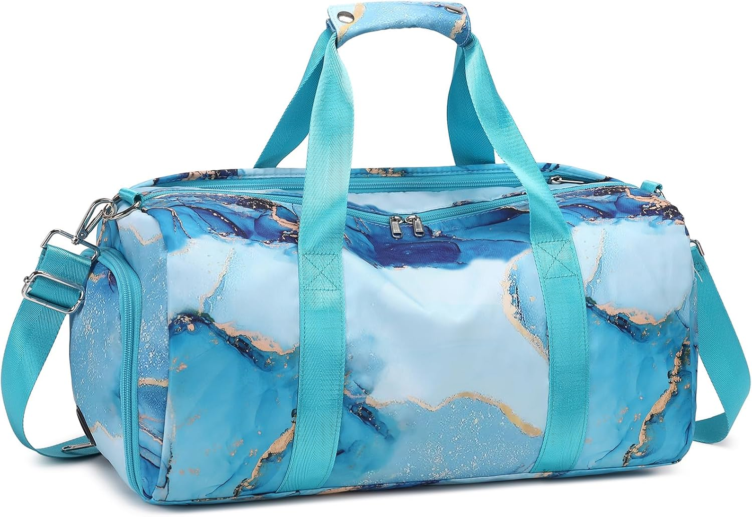 Octsky Sports Gym Travel Weekender Duffel Bag for Men Boys with Shoe Compartment & Wet Pocket, Sleepover Bag or Kids, Graffiti-Red