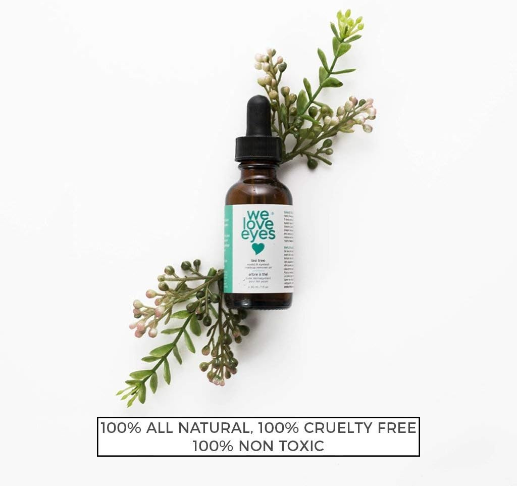 We Love Eyes - 100% All Natural Tea Tree Makeup Remover Oil - Effortlessly Remove Waterproof Makeup and Eyeliner - Made with Australian Tea Tree - Cruelty Free - Vegan image number 4