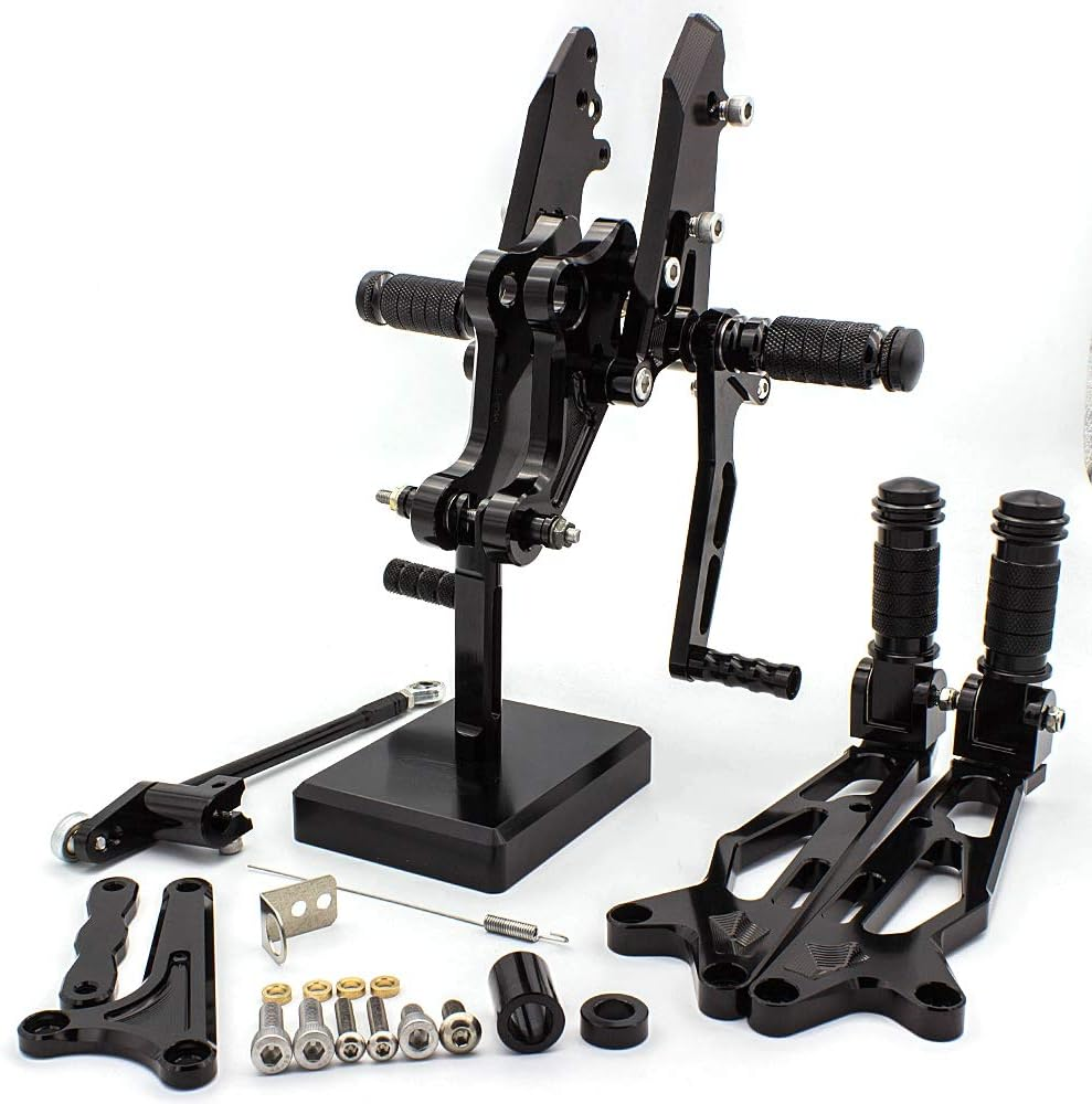 PROCNC Motorcycle Aluminum Rearsets Foot Pegs Rear Sets Footrest Fit for Honda Grom MSX125 2016 2017 2018 2019 2020 (Black)