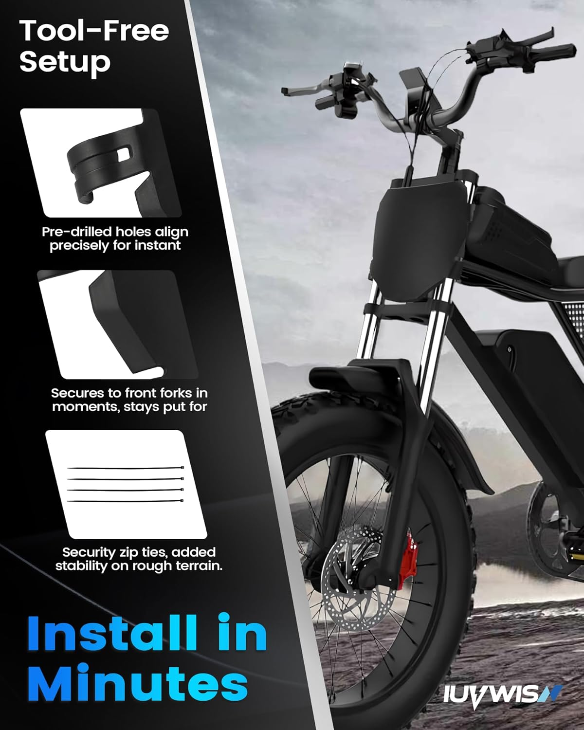 Electric Bike Number Plate E Bike Front Plate Compatible Fit for Ridstar Q20 Super 73 S1 S2 Y1 RX Macfox X1S X1S X X2 Commuter Ebike Electric Mountain Bike Black - Blue image number 5