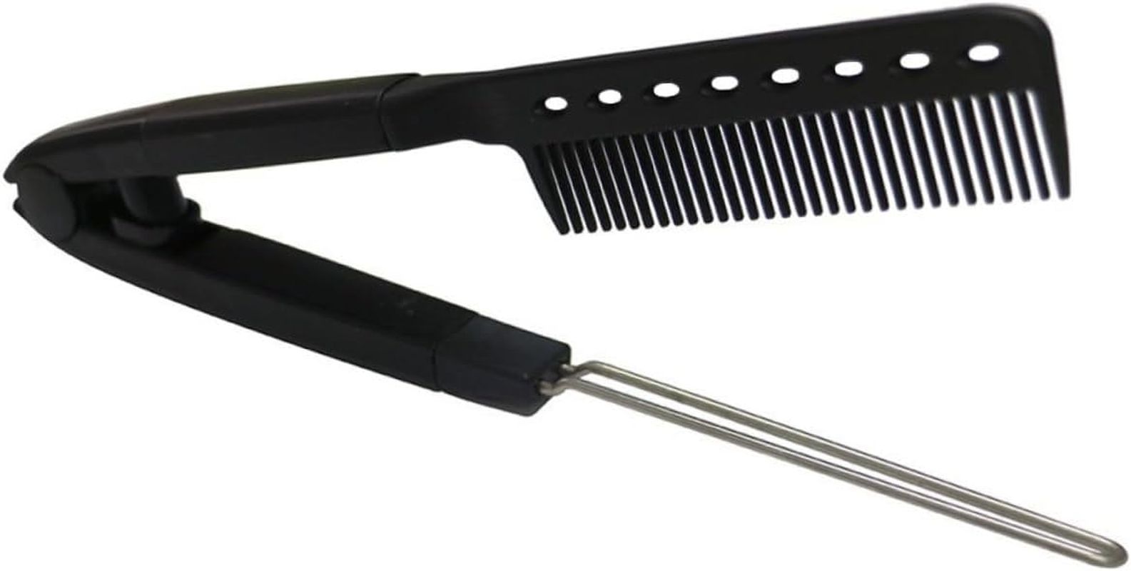 Garneck 1Pc Shaped Hair Straightening Comb Professional Hairstyling Tool for Effortless Straightening Durable Comfortable Grip for All Hair Types Smooth Teeth Design to Prevent image number 1