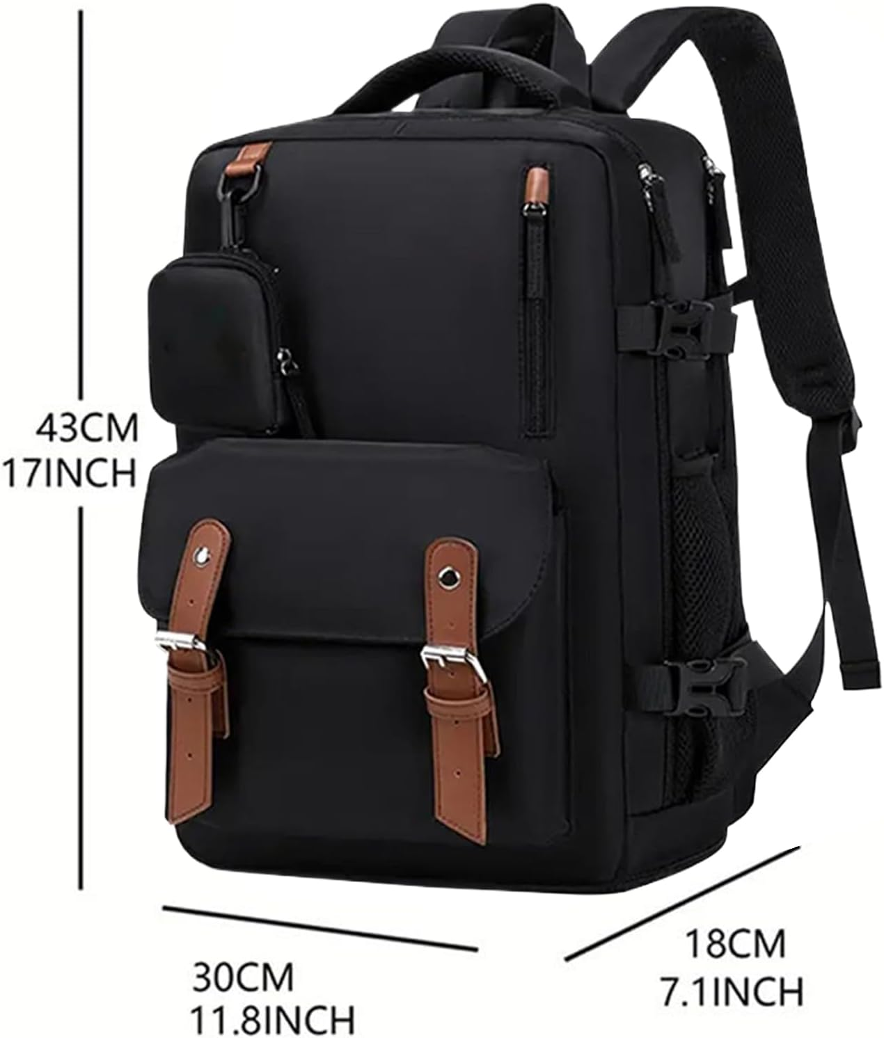 Rrlihjgu Travel Backpack for Women, Expandable Laptop Backpack Large Size | Computer for School Work Women Men Teenagers University Airplane - Brown Black image number 6