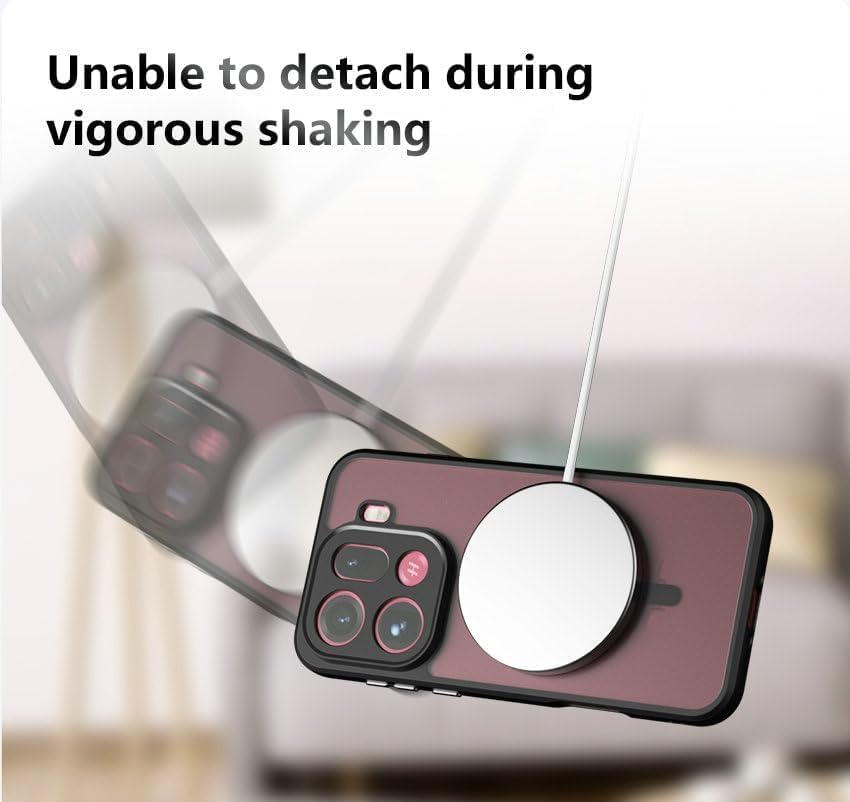 T Tersely Magnetic Case for Oppo Find X9 Pro 5G 2025, Compatible with Magsafe, Translucent Matte [Ultra Slim Shockproof] [Anti-Slip] Oppo X9Pro Protective Phone Case -Black image number 2