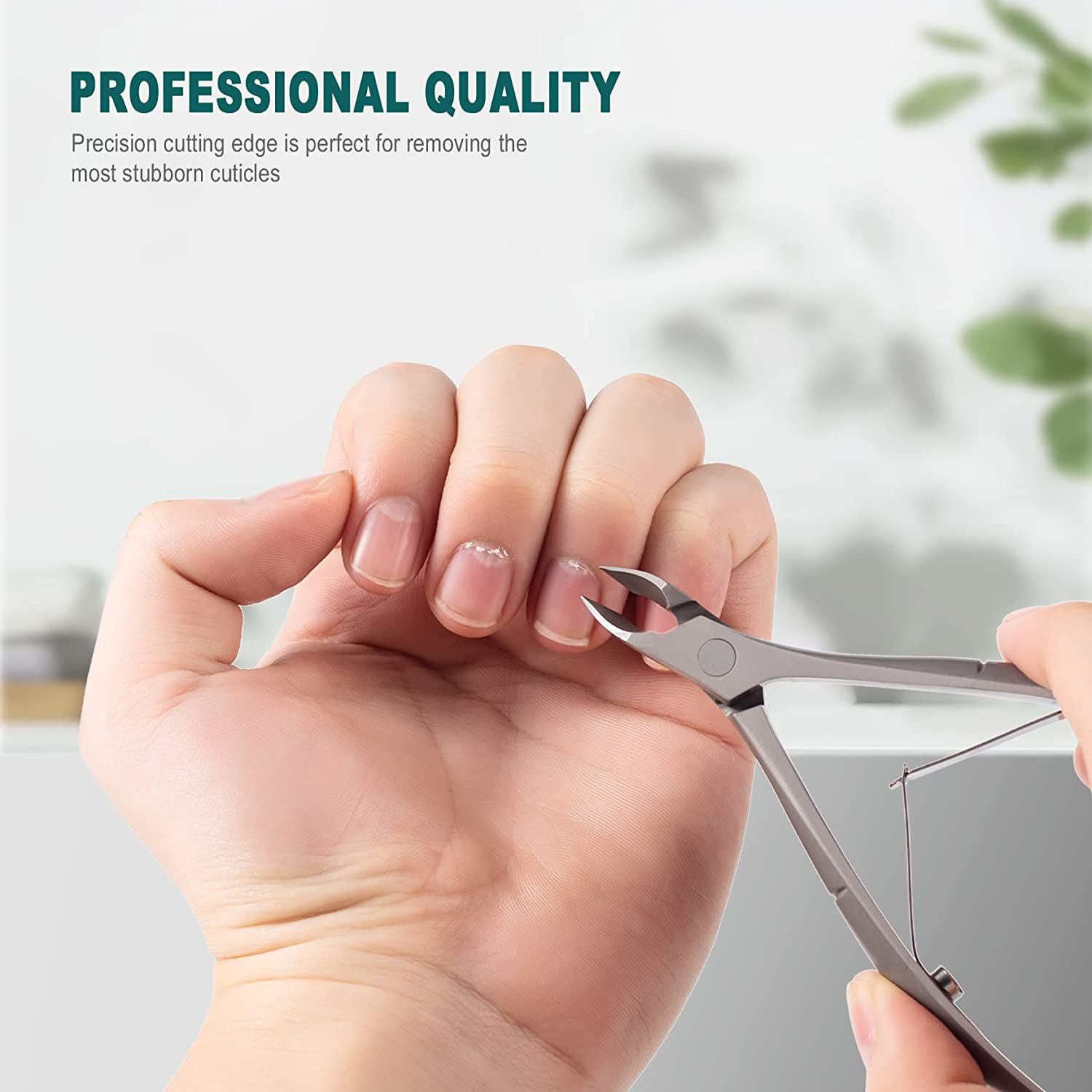 BEZOX Cuticle Clipper with Pushers &ndash; 2 in 1 Heavy Duty Stainless Steel Cuticle Trimmers Tools - Nail Nippers and Cutile Pusher &ndash; 6Mm Jaw