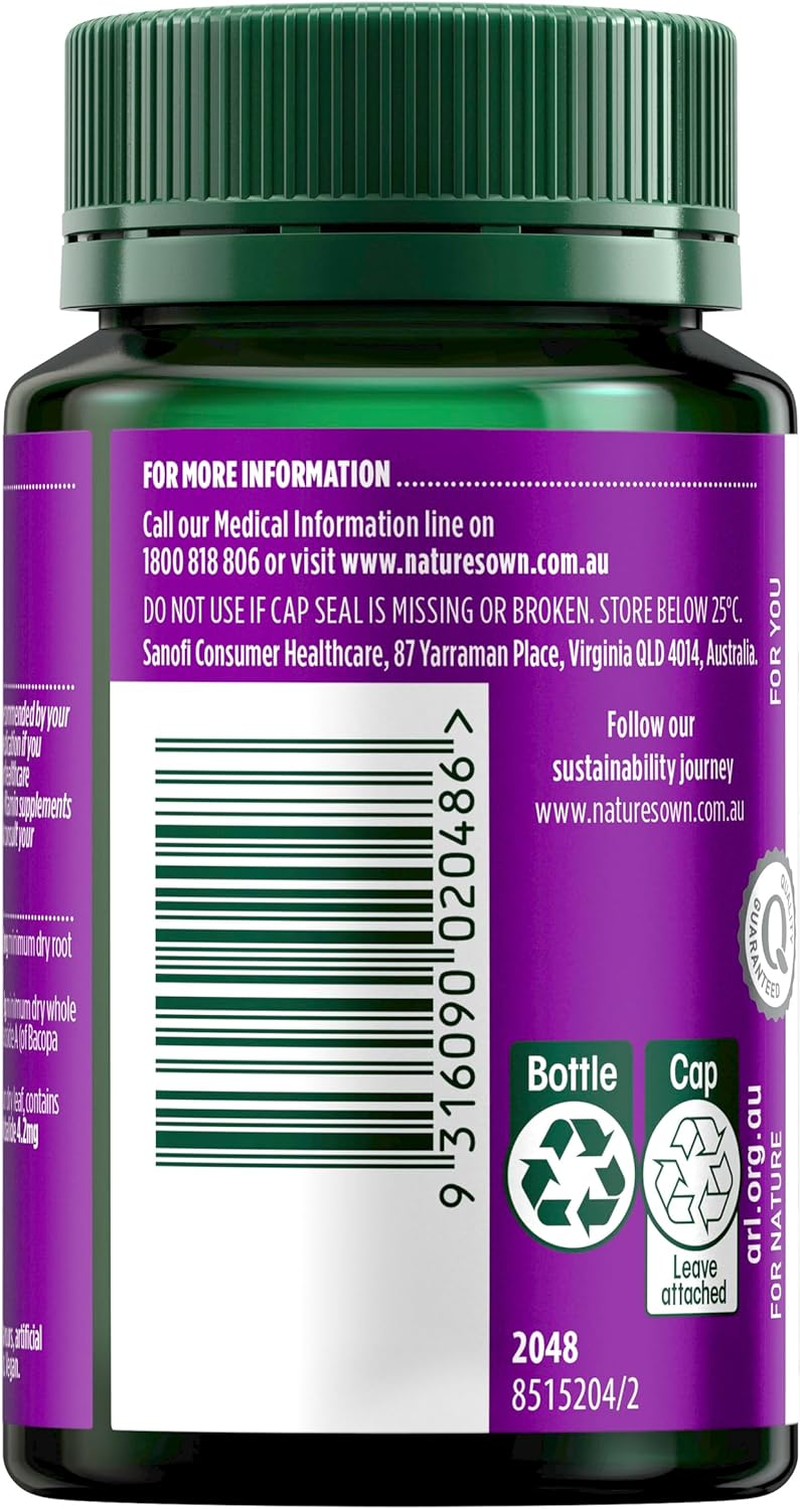 Nature'S Own Mind, Memory & Energy Tablets 50 - Supports Memory, & Aids Cognitive Function - Relieves Tiredness, Maintains Energy Levels & Nervous System Function - Contains American Ginseng
