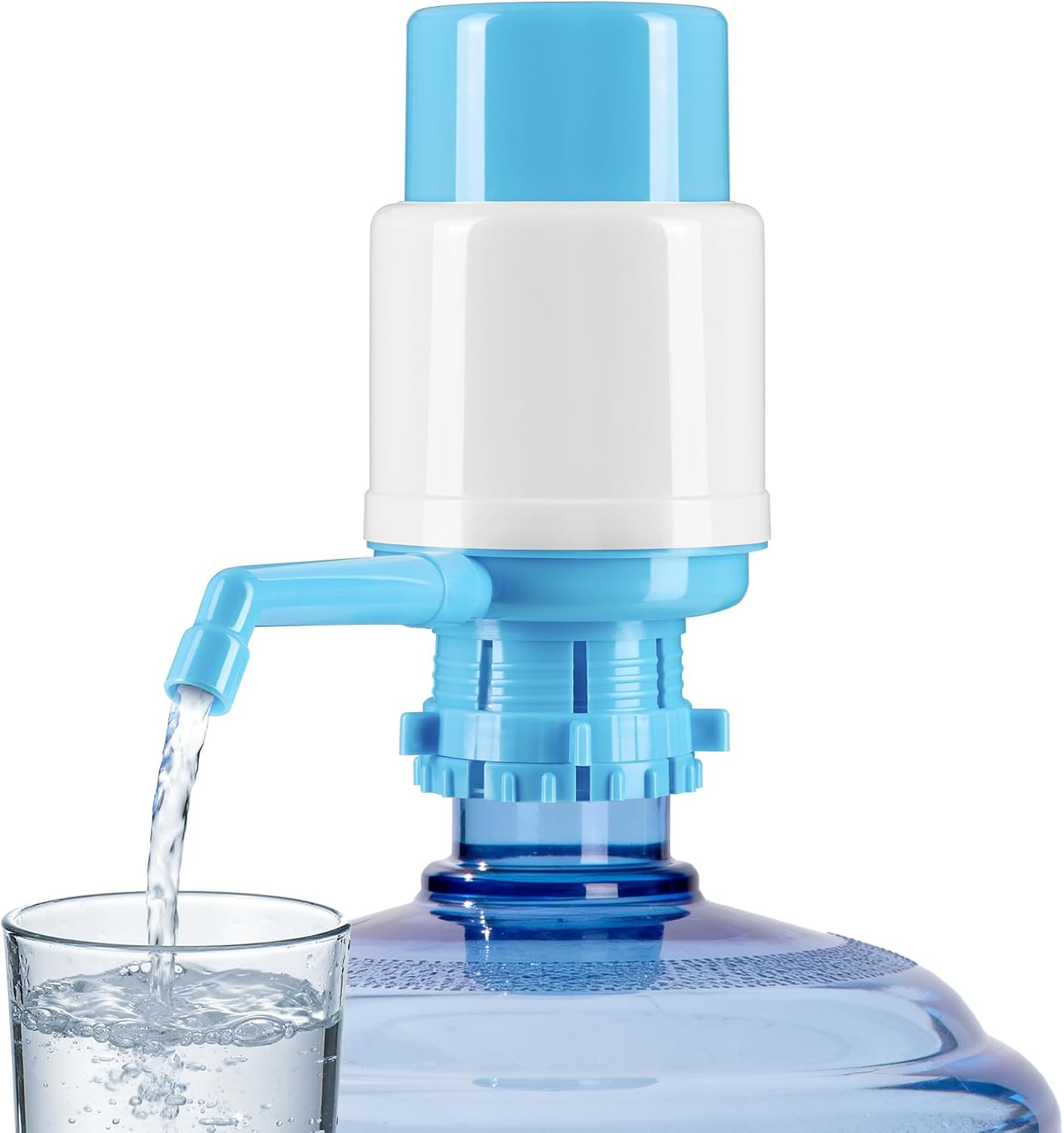 Water Bottles Dispenser Blue Manual Hand Pressure Drinking Fountain Pressure Water Press Pump image number 4