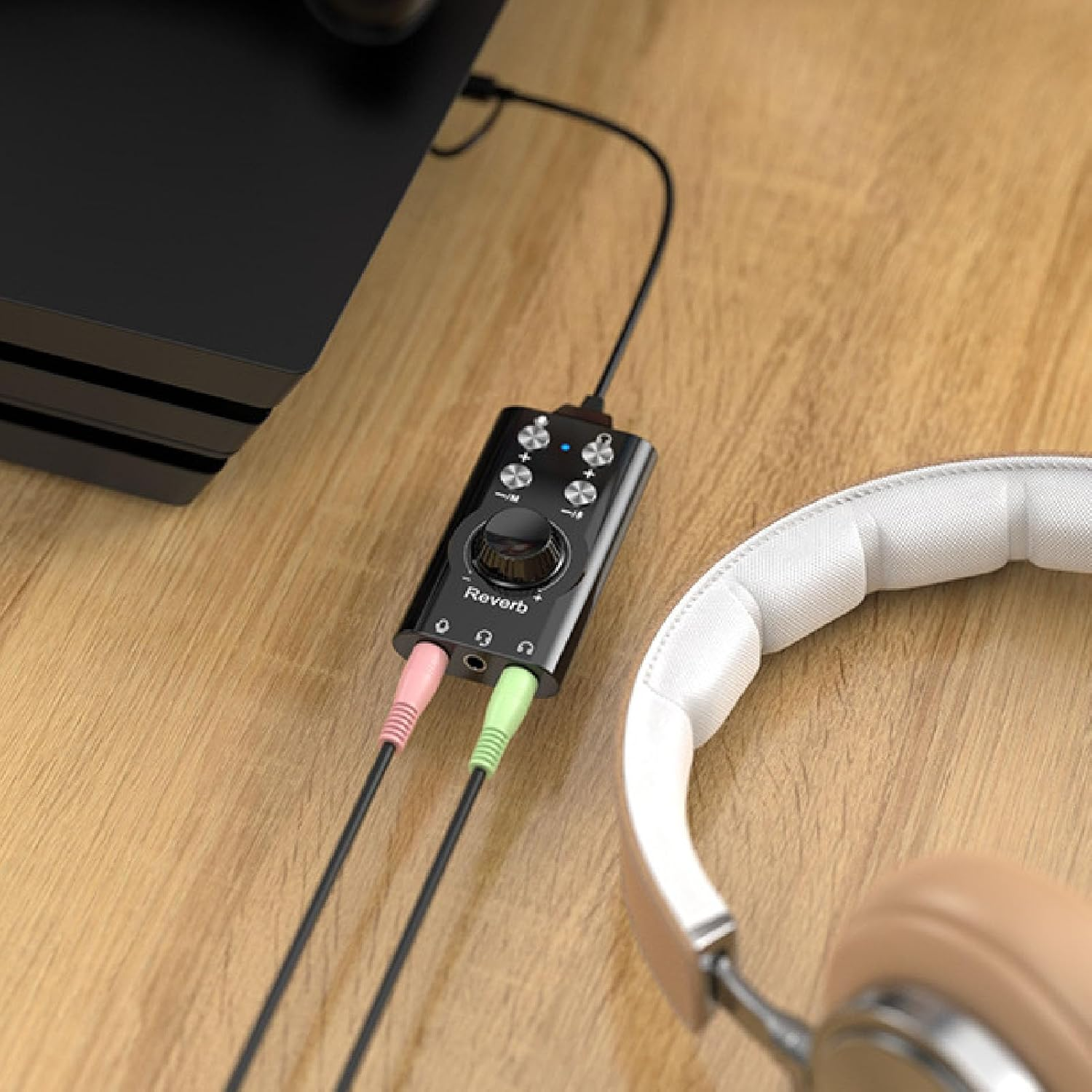 Jectse USB Sound Card with Volume Control, Virtual 7.1 Surround Sound, External Stereo Sound Card for PC Laptop Desktop Headset, Male to Female Voice Changer Effects