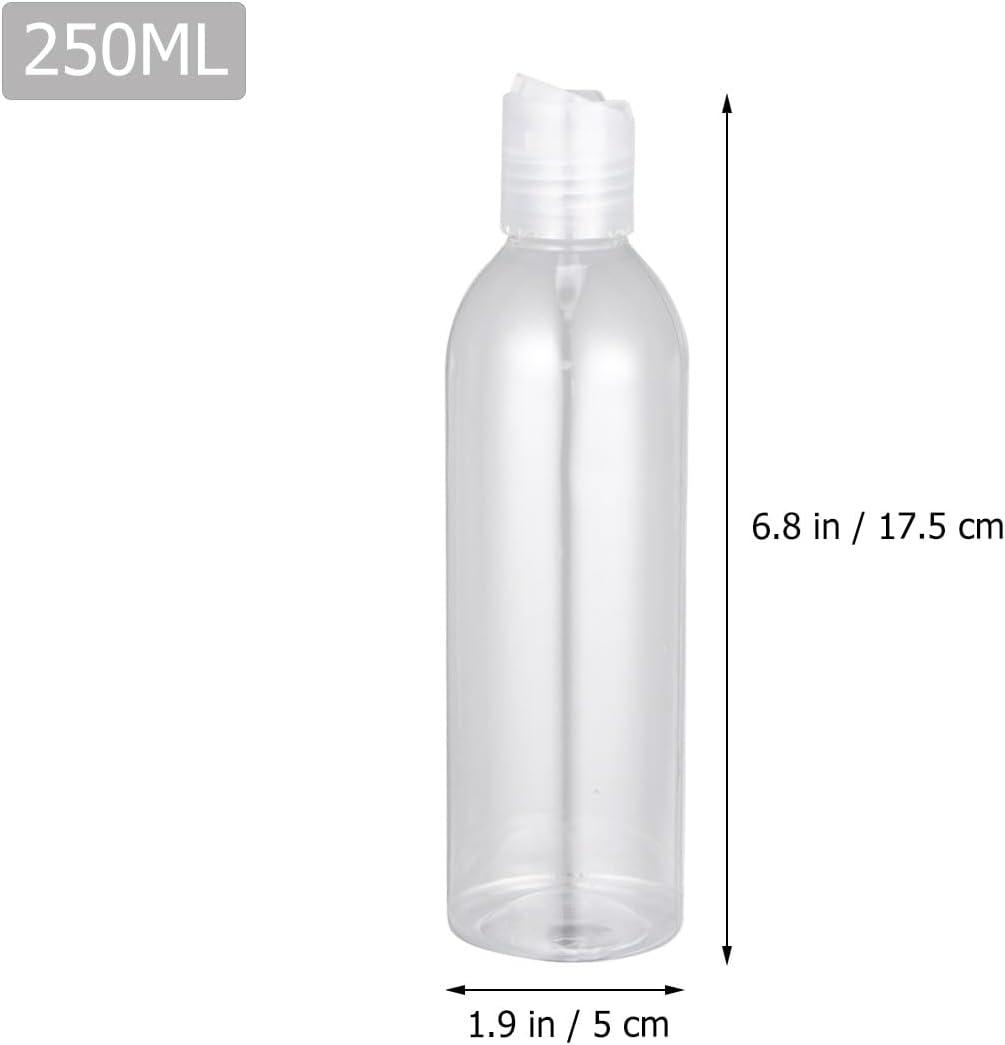PATKAW 6Pcs 250Ml Portable Travel Empty Bottles Set with Press Cap for Shampoo Lotion Cosmetic Containers Refillable Toiletries Dispensers for Travel Use image number 6