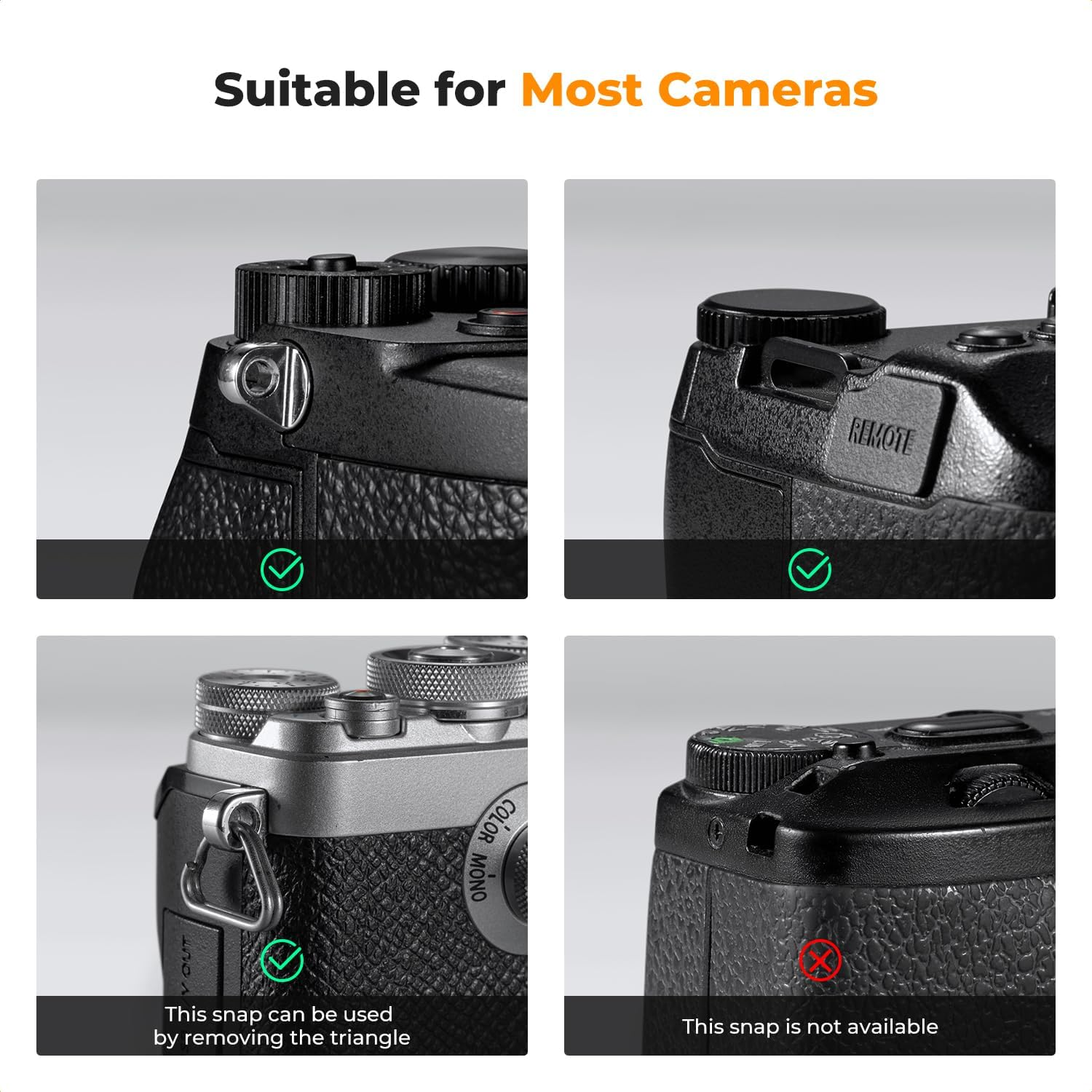 K&F Concept 100Cm Camera Neck Strap, Braided Nylon Climbing Rope with Leather Pad Camera Strap for round Hole Interface DSLR SLR Mirrorless image number 4