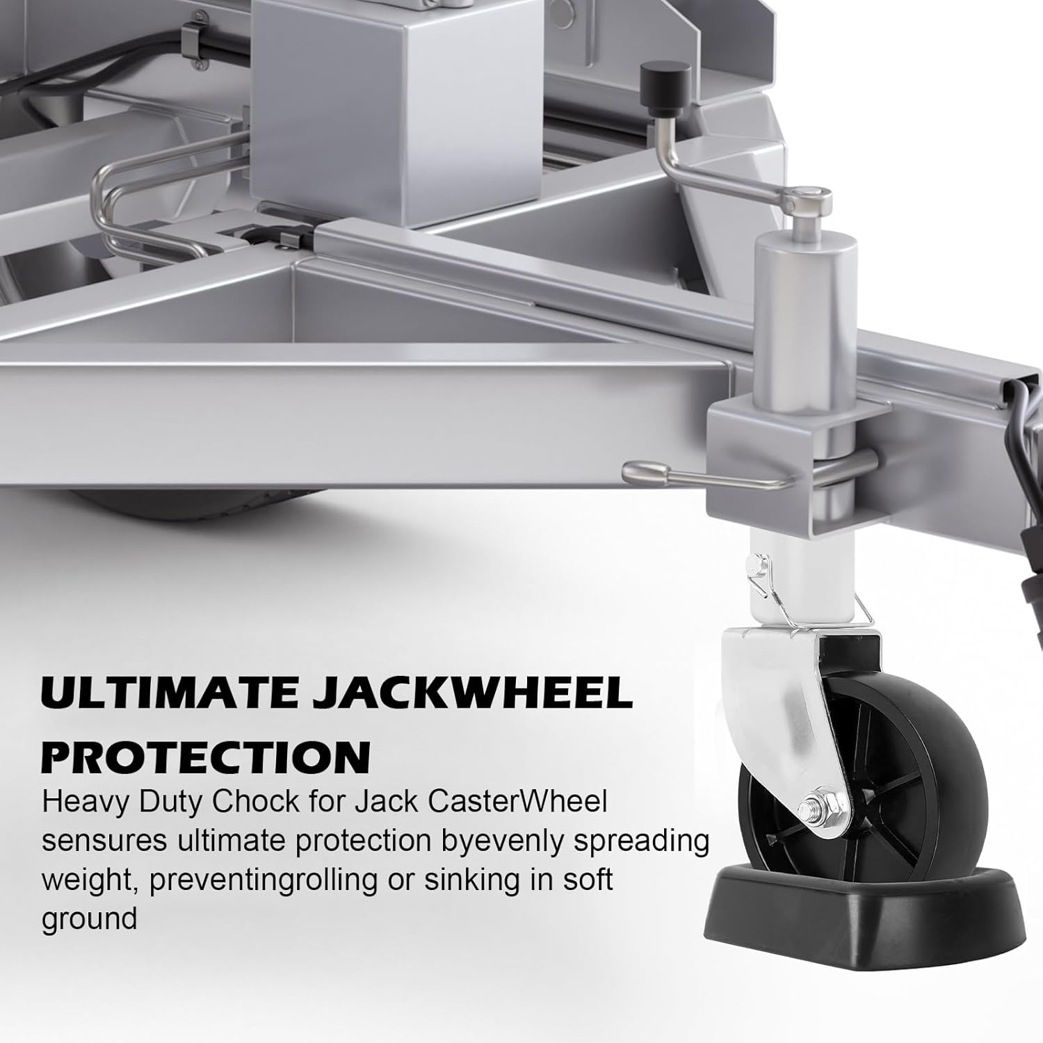 8" Trailer Jack Block &ndash; Heavy Duty Wheel Chocks for Trailer, RV & Motorcycle, Reinforced Rubber Stabilizer, Prevent Rolling, High Grip Wheel Chock for Trailers & RV image number 3