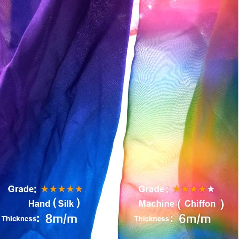 Nimiman Women 100% Real Silk Belly Dance Veils Dancing Hand Scarves Gradual Color Adult Size image number 6