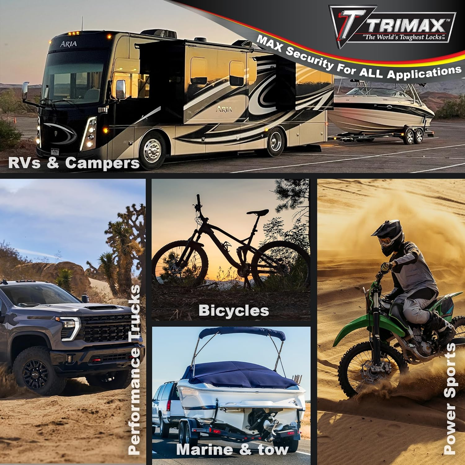 Trimax T5 5/8" Extended Chrome Receiver Lock image number 2