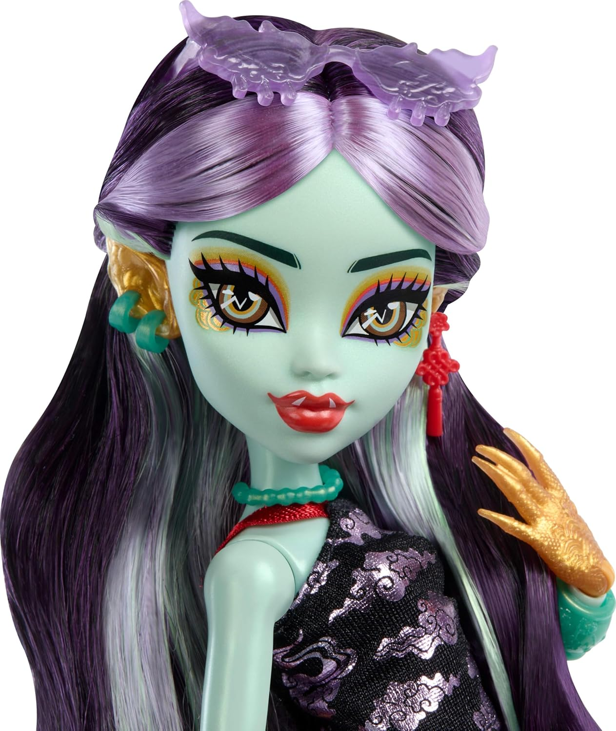 Monster High Jinafire Long Doll, Dragon with Pet Dog Cloudy &ldquo;Yun Yun&rdquo; and 7 Accessories like Sketch Pad, Yogurt Drink, Backpack and More image number 2