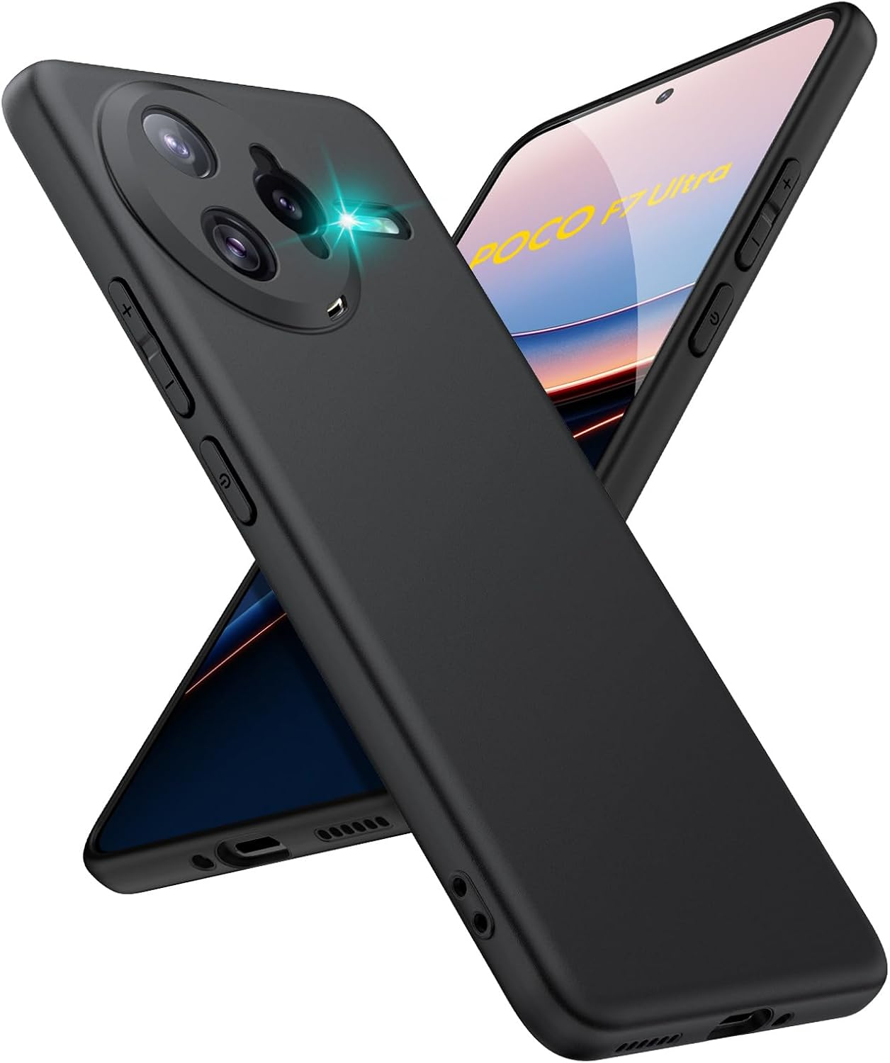 Sineordo Mobile Phone Case for Xiaomi Poco F7 Ultra 5G Case, Protective Case Xiaomi Poco F7 Ultra 5G Ultra Thin Cases Silicone TPU Drop-Proof Soft Case Matte - Black image number 6