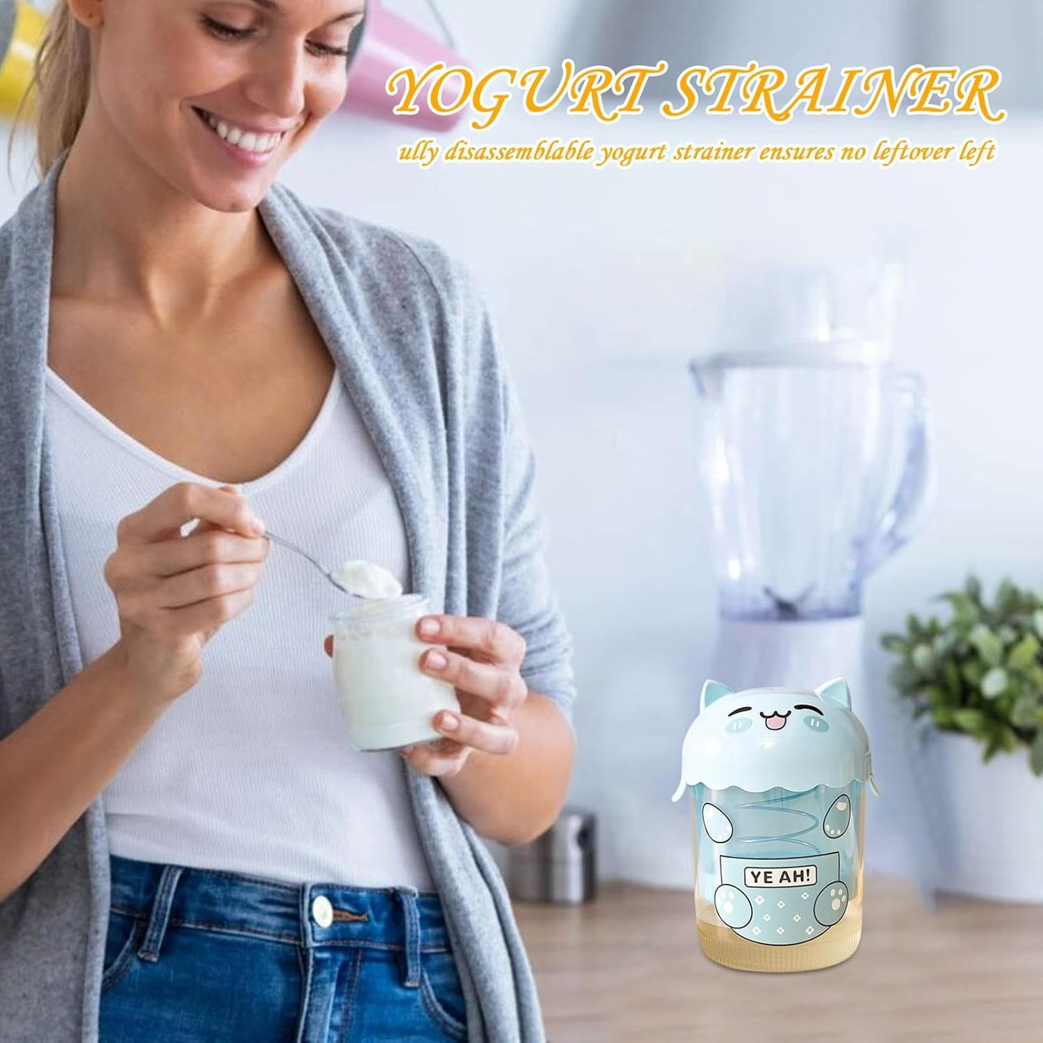 Yogurt Maker Strainer | Reusable Yogurt Maker Strainer - Dustproof Food Sieve Sifter Kitchen Tools for Baking Milk Coffee Cheese Making Cooking Tea Juicing image number 6