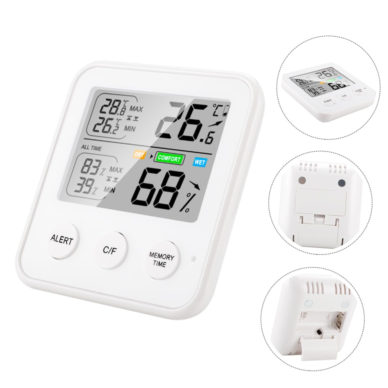 Mipcase Digital Temperature Humidity Monitor Indoor Hygrometer for Home and Baby Room High Precision Temperature Gauge Portable Electronic Humidity Measuring Gauge image number 6