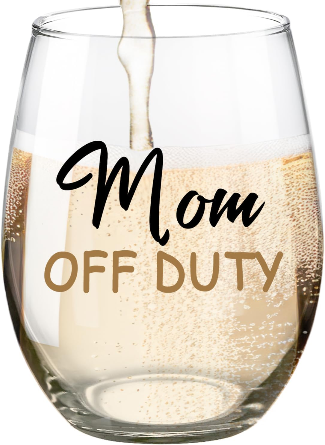 Fatbaby Mom Gifts Wine Glass,Funny Mother&rsquo;S Day Christmas Birthday Gifts for New Mom off Duty Stemless Wine Glass 15 OZ
