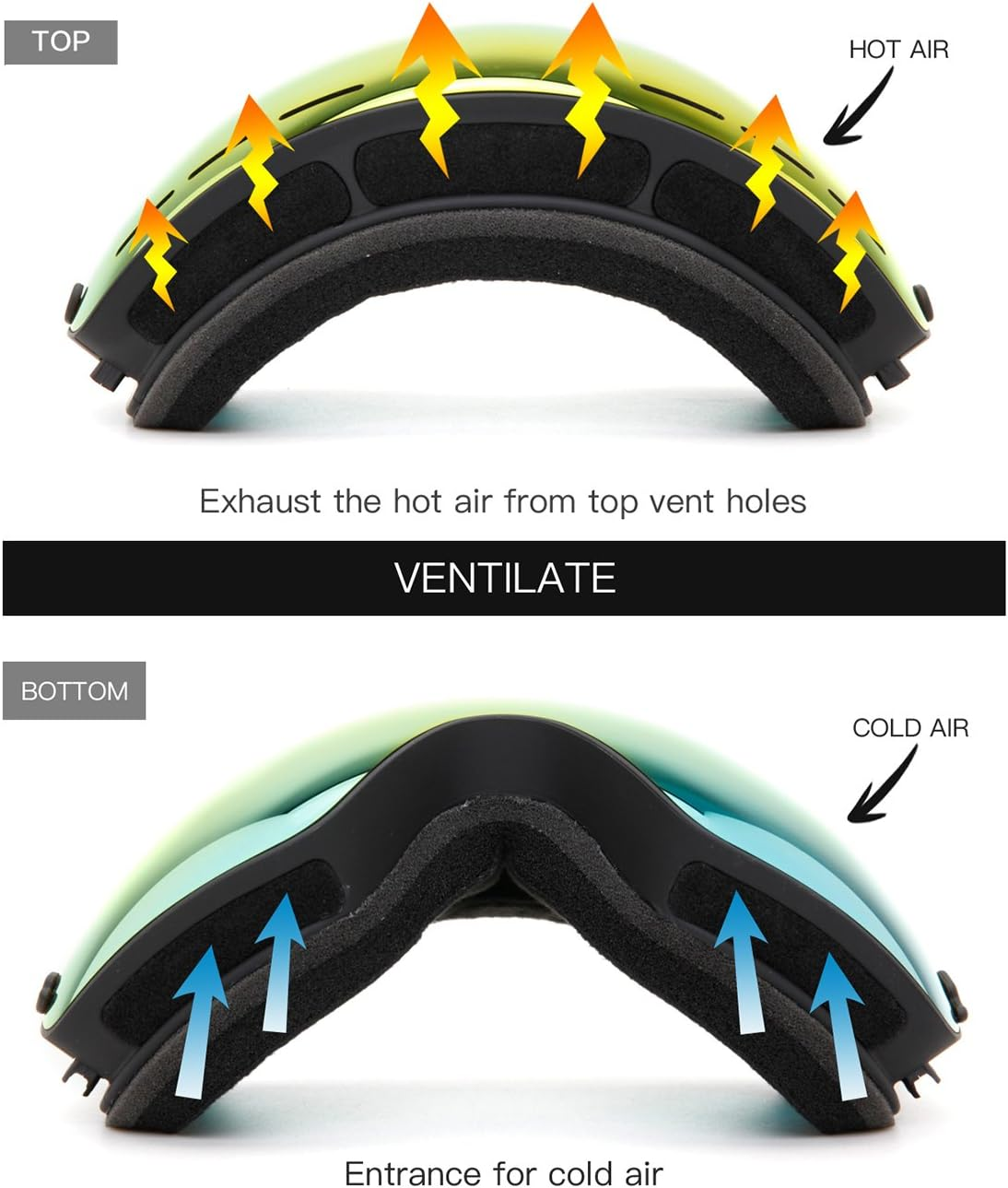 Juli Ski Goggles,Winter Snow Sports Snowboard Goggles with Anti-Fog UV Protection Interchangeable Spherical Dual Lens for Men Women & Youth Snowmobile Skiing Skating &hellip; image number 6