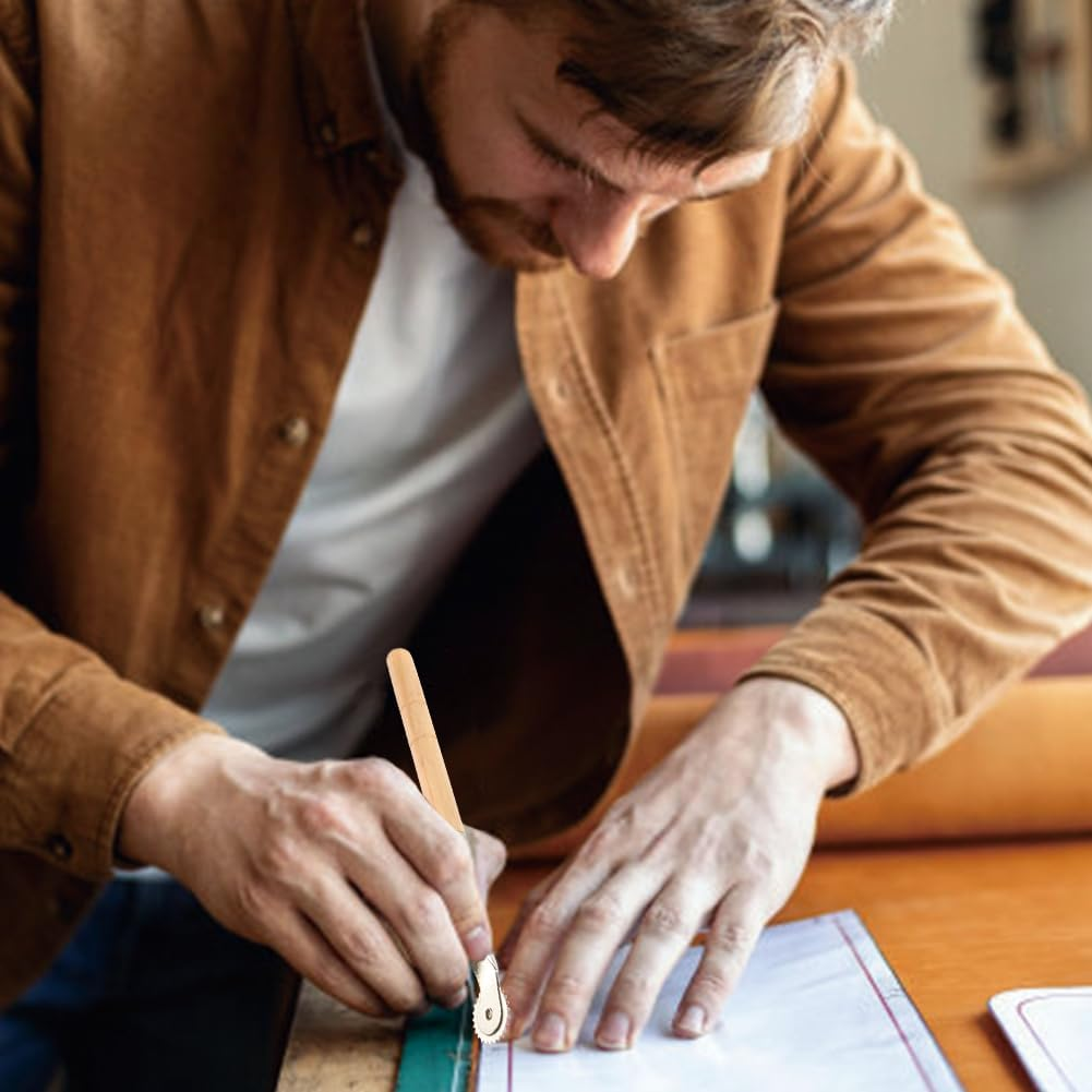 3 Pcs Tracing Wheel Sewing Patterns Tool, Needle Point Tracing Overstitch Wheel, Pounce Wheel, Rotary Perforation Cutter, Professional Stitch Marking Spacer, for Leather Paper Cloth Arts DIY Crafts image number 6