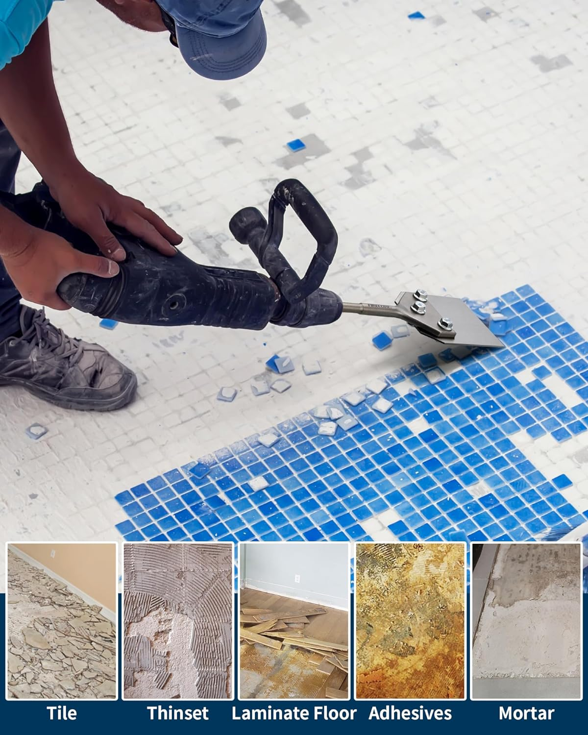 Firecore SDS plus Wide Flat Chisel 100X250Mm（4" X 10"）Floor Scraper, Tile Thinset Scaling Chisel, Thinset Scraper Adhesives Remover Wall Scraper Works with SDS plus Rotary Hammer（Fs21410） image number 3