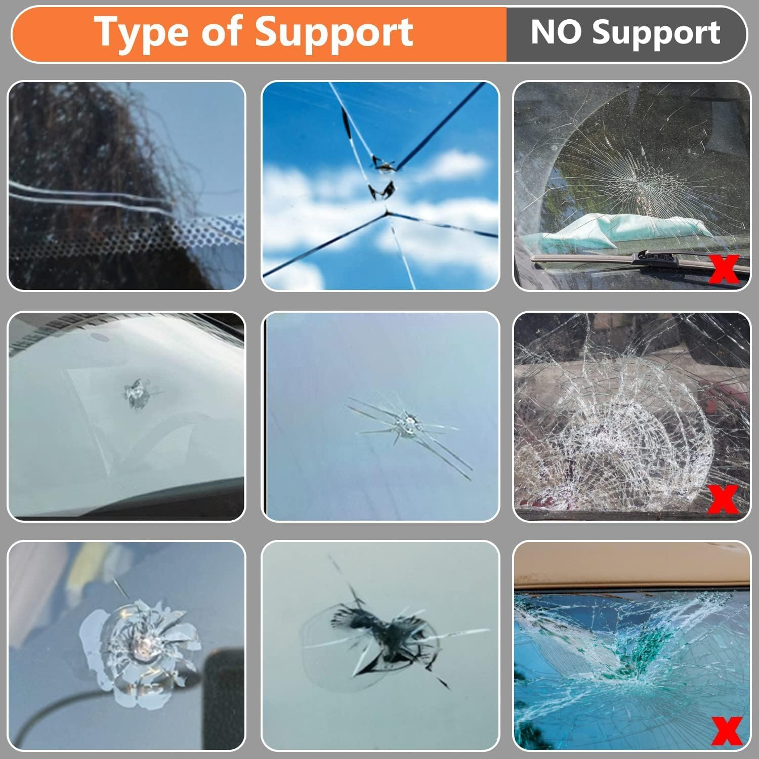 Windshield Repair Kit for Chips and Cracks, Windshield Repair Kit, Car Glass Repair Kit, Cracks Gone Glass Repair Kit, Automotive Glass Nano Fluid Windshield Crack Repair Kit for Chips, Cracks