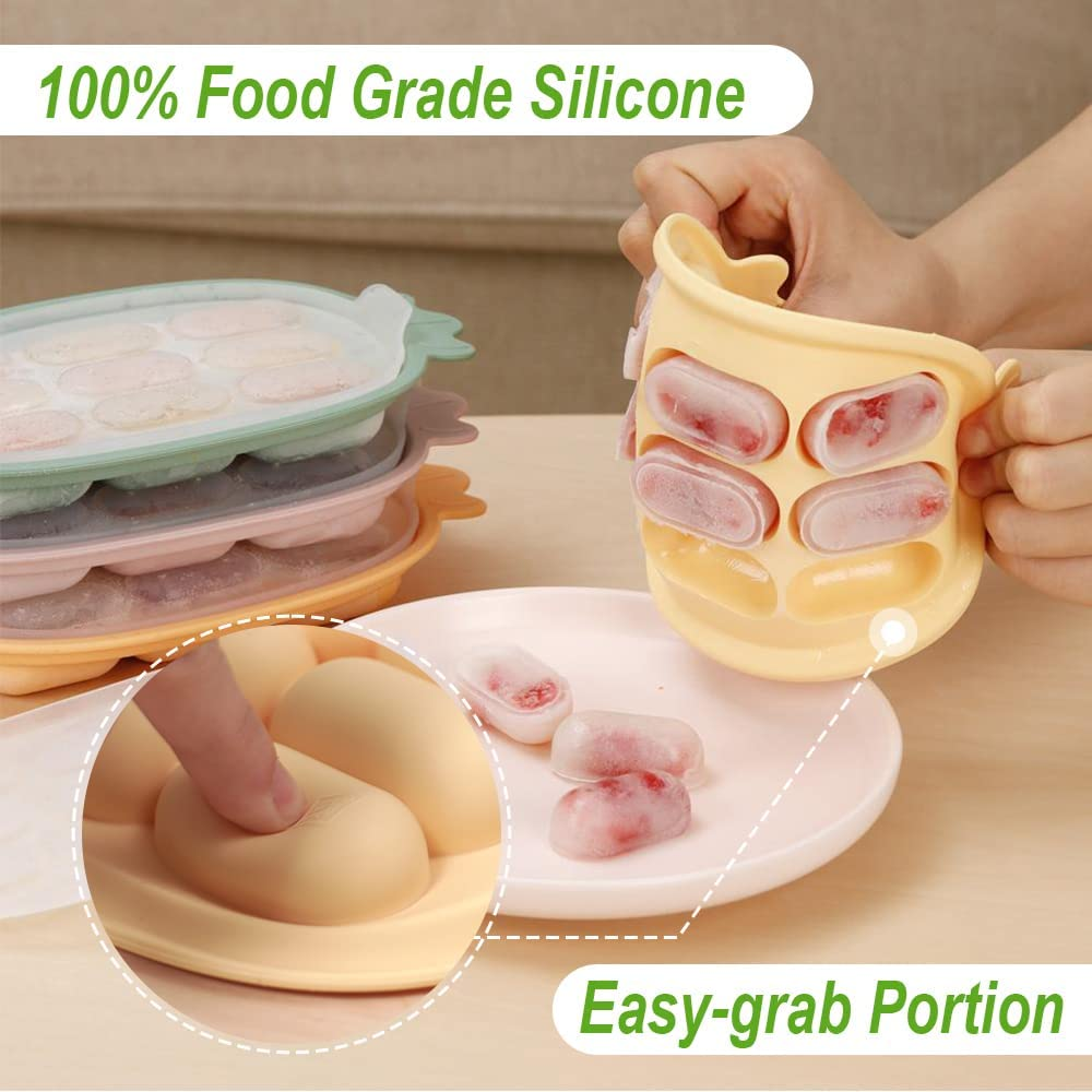 Haakaa Baby Popsicle Mold - Baby Food Maker & Breastmilk Teething Freezer Tray - BPA Free Silicone-Green image number 2