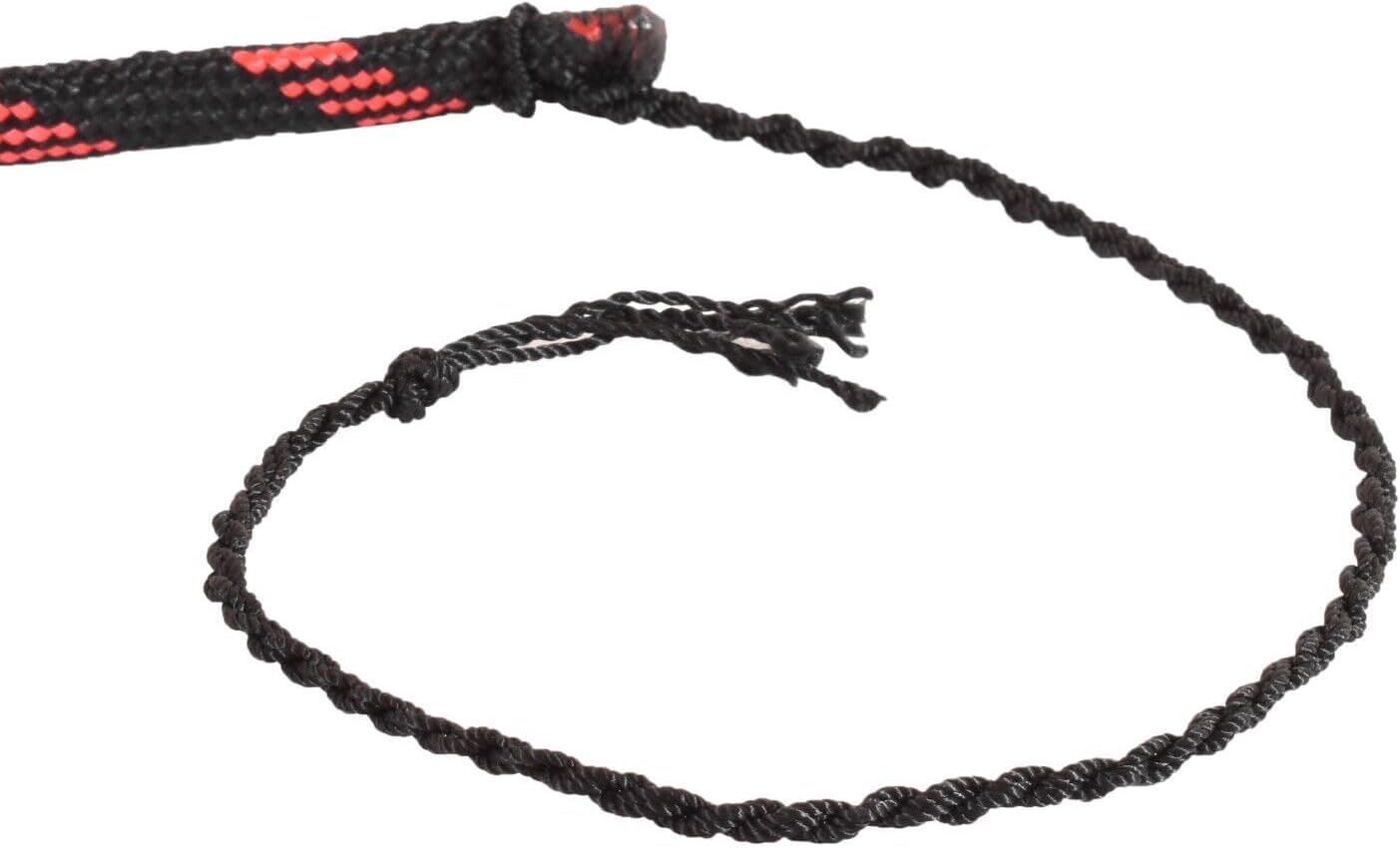 Stock Whip 7 Ft Long and 12 Plaits Leather Phobia Black and Red Para Cord Nylon Indiana Jones Equestrian Whip Bull Whip image number 1