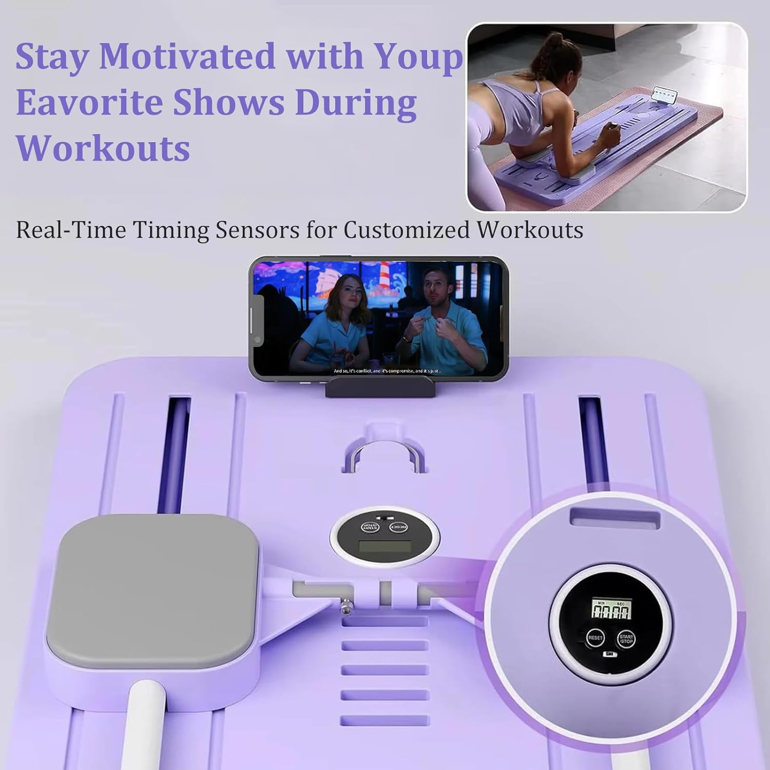 Pilates Board Reformer Set, Foldable Reformer Pilates Machine for Home Gym, 5 In1 Portable Home Workout Pilate Equipment for Core Strength, Full-Body Fitness image number 5