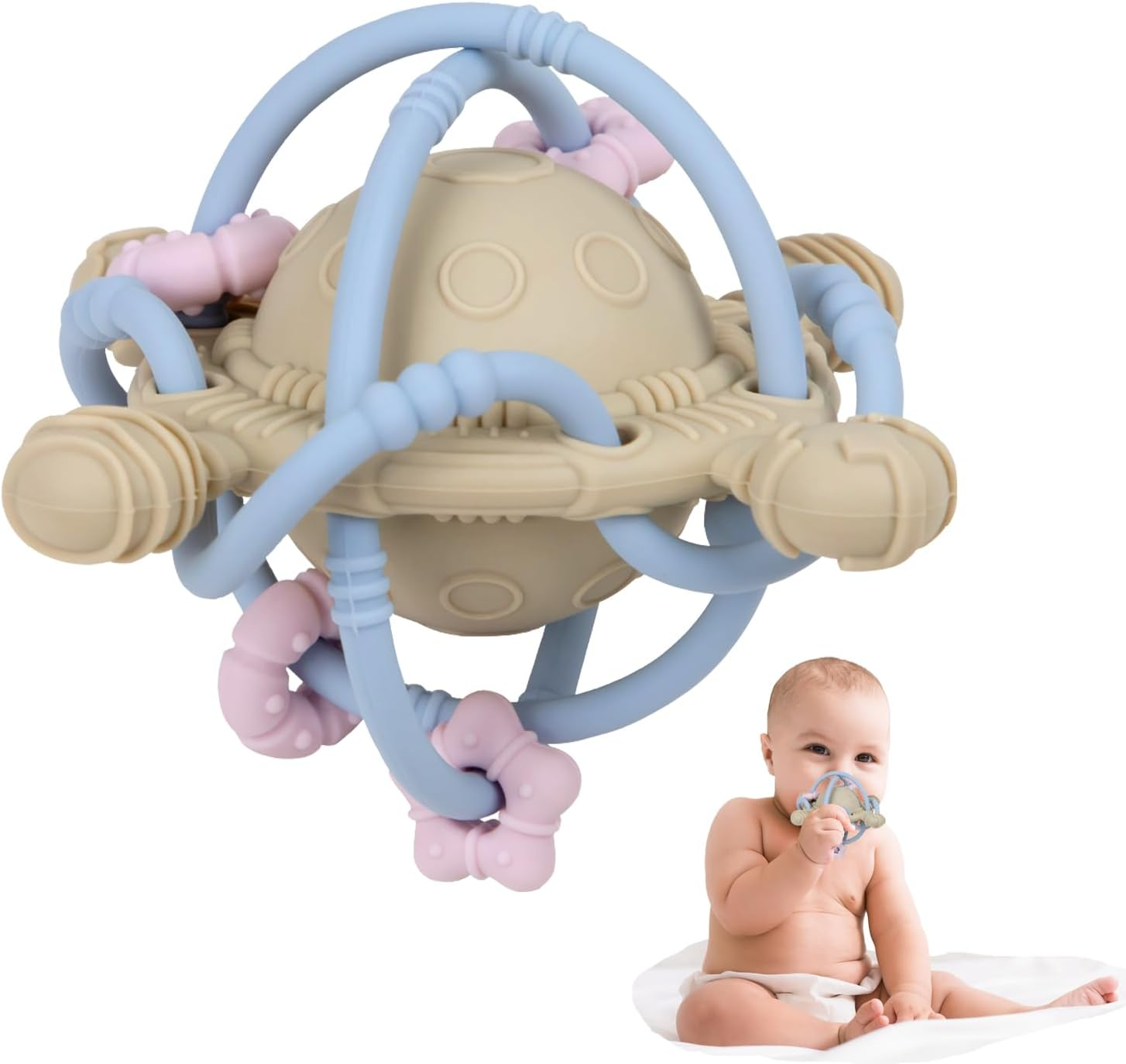 Baby Sensory Teething Toys - Baby Montessori Learning Developmental Toys for 0-6 6-12 Months - Newborn Teething Ball - Infant Chew Toys for 0 3 6 9 12 18 Months Baby Girls Boys Gift