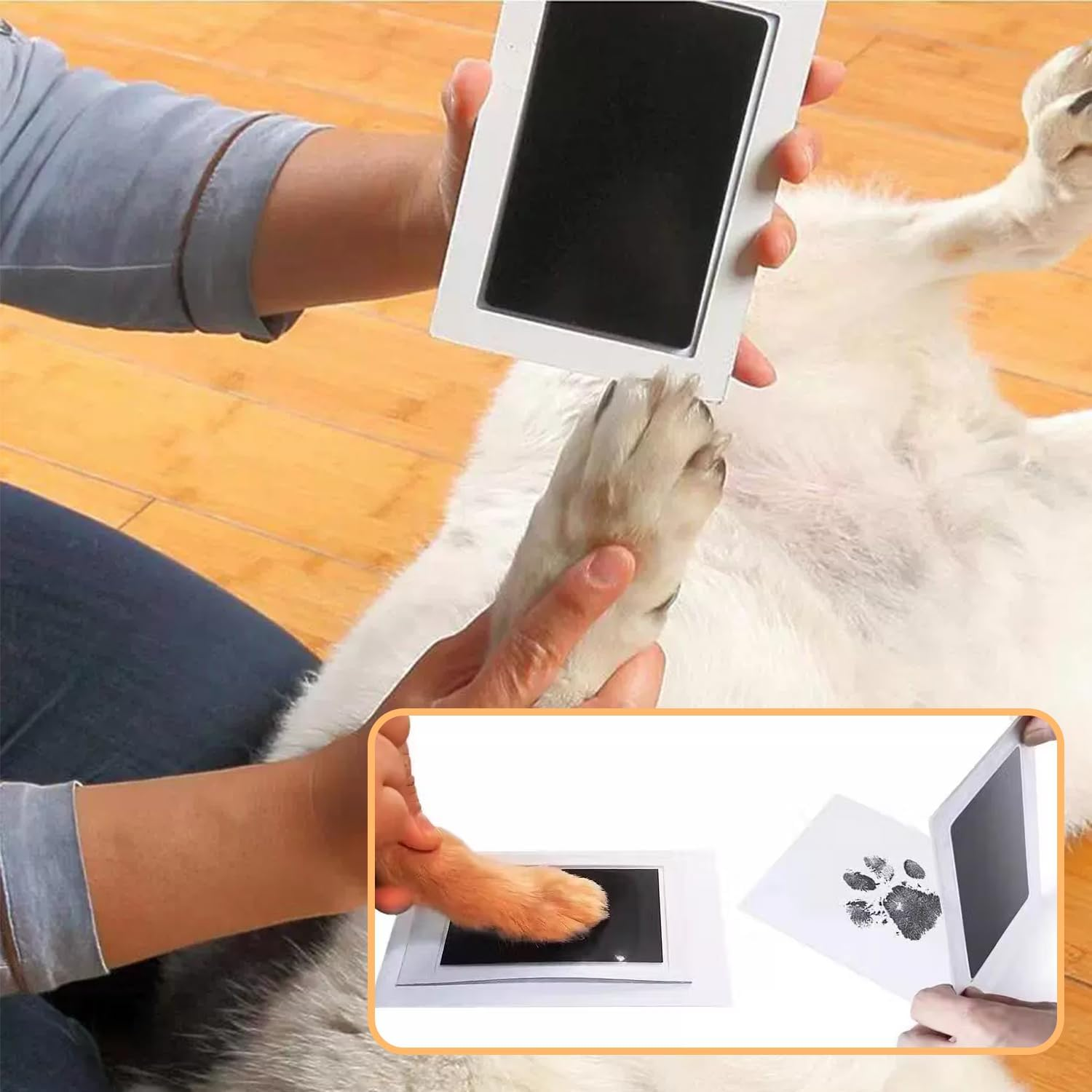 Inkless Baby Print with 4 Ink Pads and 8 Imprint Cards,Baby Hand and Footprint Kit, H HOME-MART Premium No-Mess Ink Free Print Pads Baby Footprint Kit for Baby Dog Paw Print Kit,Dog Nose Print Kit,Safe and Non-Toxic Ink