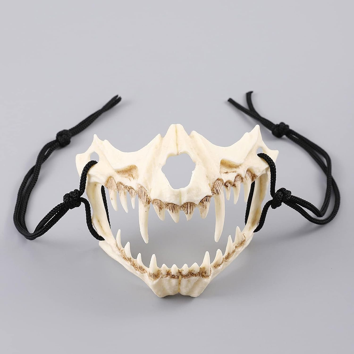 JDFHFGB Japanese Halloween Mask, Oni Animal Skull Half Mask for Halloween & Cosplay, Decorative Bone Costume Mask for Adults, Themed Parties & Collectors image number 1