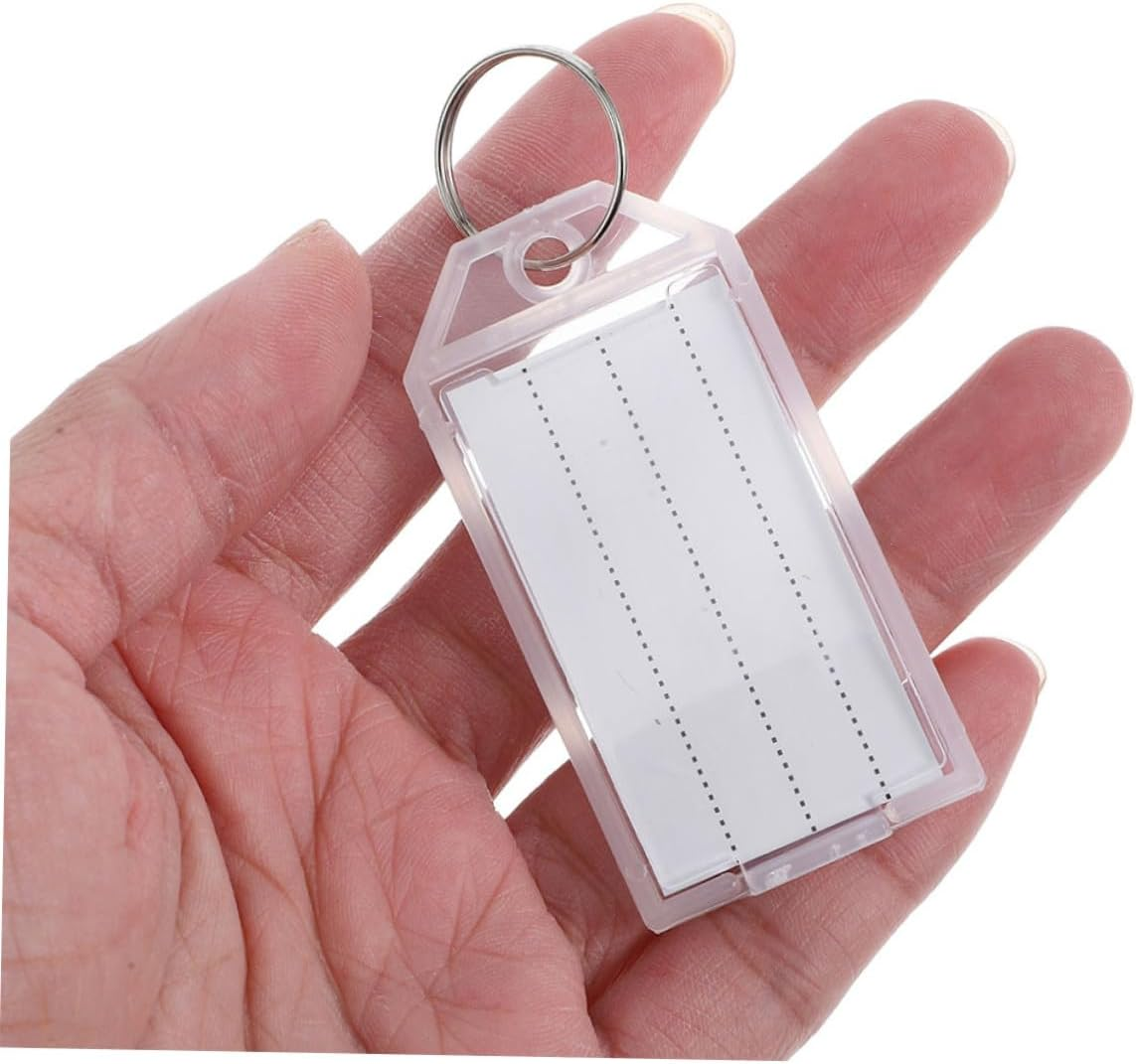 Gadpiparty 50Pcs Blank Luggage Tag Keychain Plastic Travel Baggage Check Key Tags for Suitcase Identification Suitcase Label image number 2