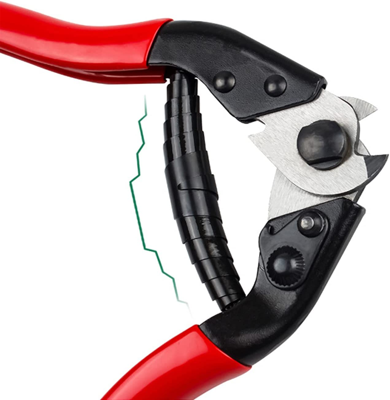 Steel Cable Cutter for Wire Rope - Cutter for Cable Railing,Up to 5/32" Copper Cable Cutter with 10Pcs Bike Brake Cable Cap End Tips image number 4