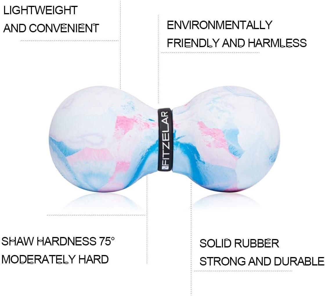 FITZELAR Double Lacrosse Massage Ball for Myofascial Release, SGS Certification, Massage Deep Tissue for Back and Shoulder, Trigger Point Therapy, Muscle Knots, Peanut Massage Ball for Muscle Pain image number 3