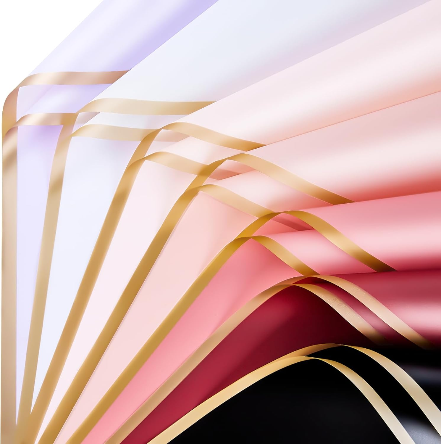 ZORRITA 20 Sheets Flower Wrapping Paper, Waterproof Bouquet Wrapping Paper with Ribbons Floral Paper for Florist Supplies, 22.8 X 22.8 Inch (Pink) image number 4