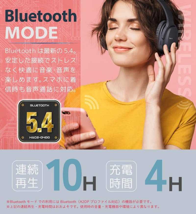 Hack Wireless Headphones Bluetooth 5.1 Bluetooth Headset Headphones Deep Bass Android Wired Wireless Hi-Fi Auto Pairing Android Compact Folding Smartphone Black Medium image number 6